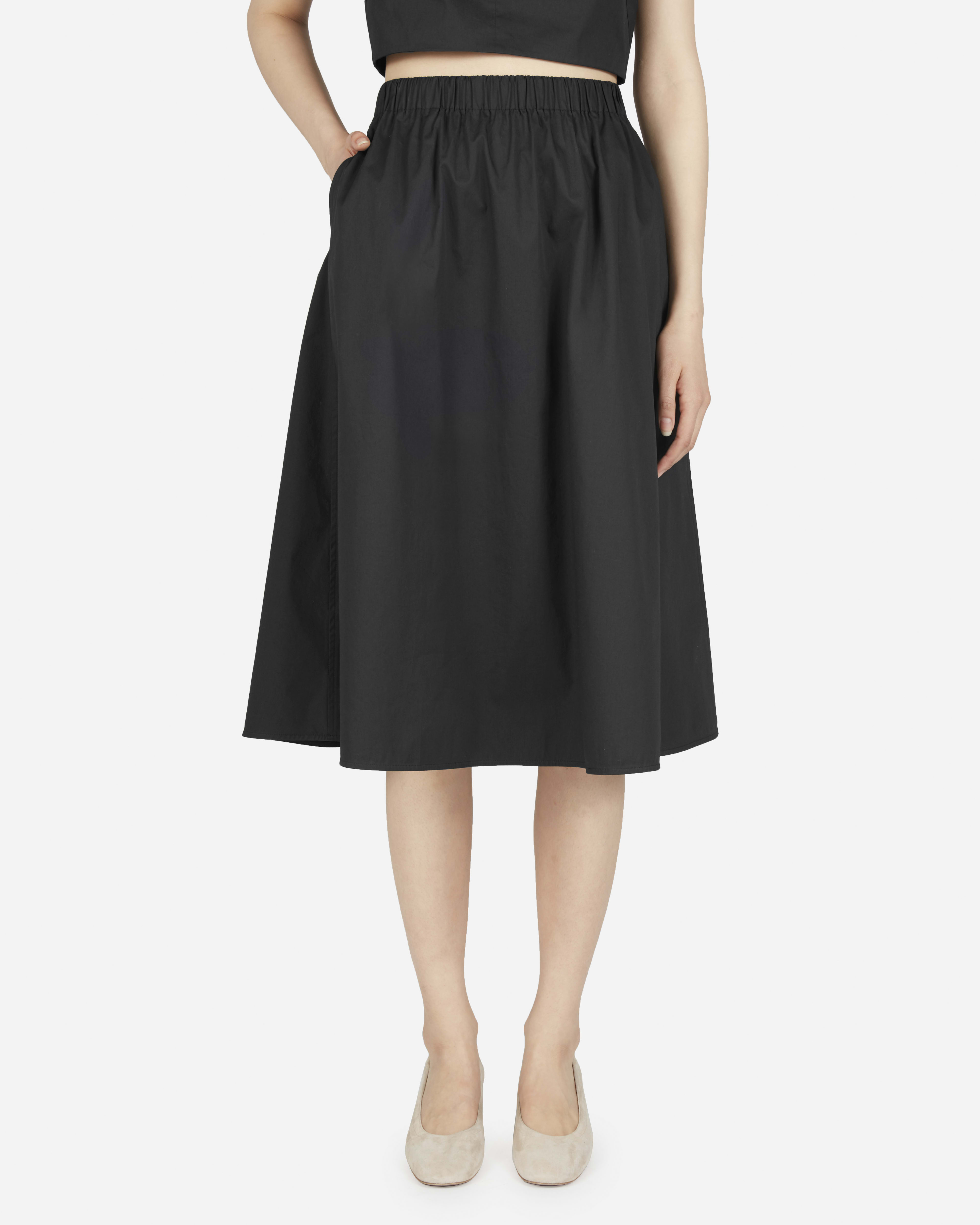 The Clean Cotton Pull-On Skirt Black – Everlane