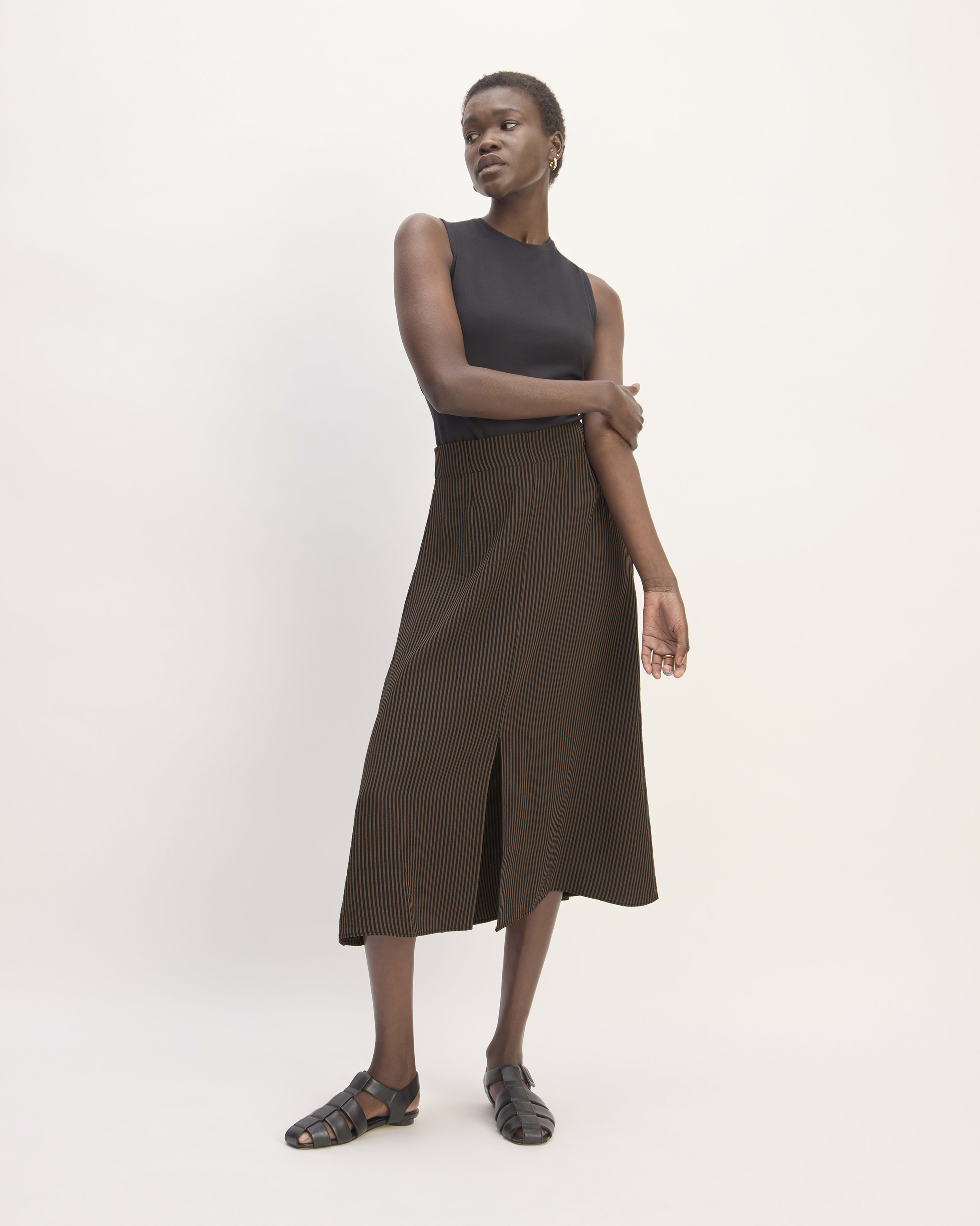 Black Matching Set - Linen Crop Top - Linen Mini Skirt Set