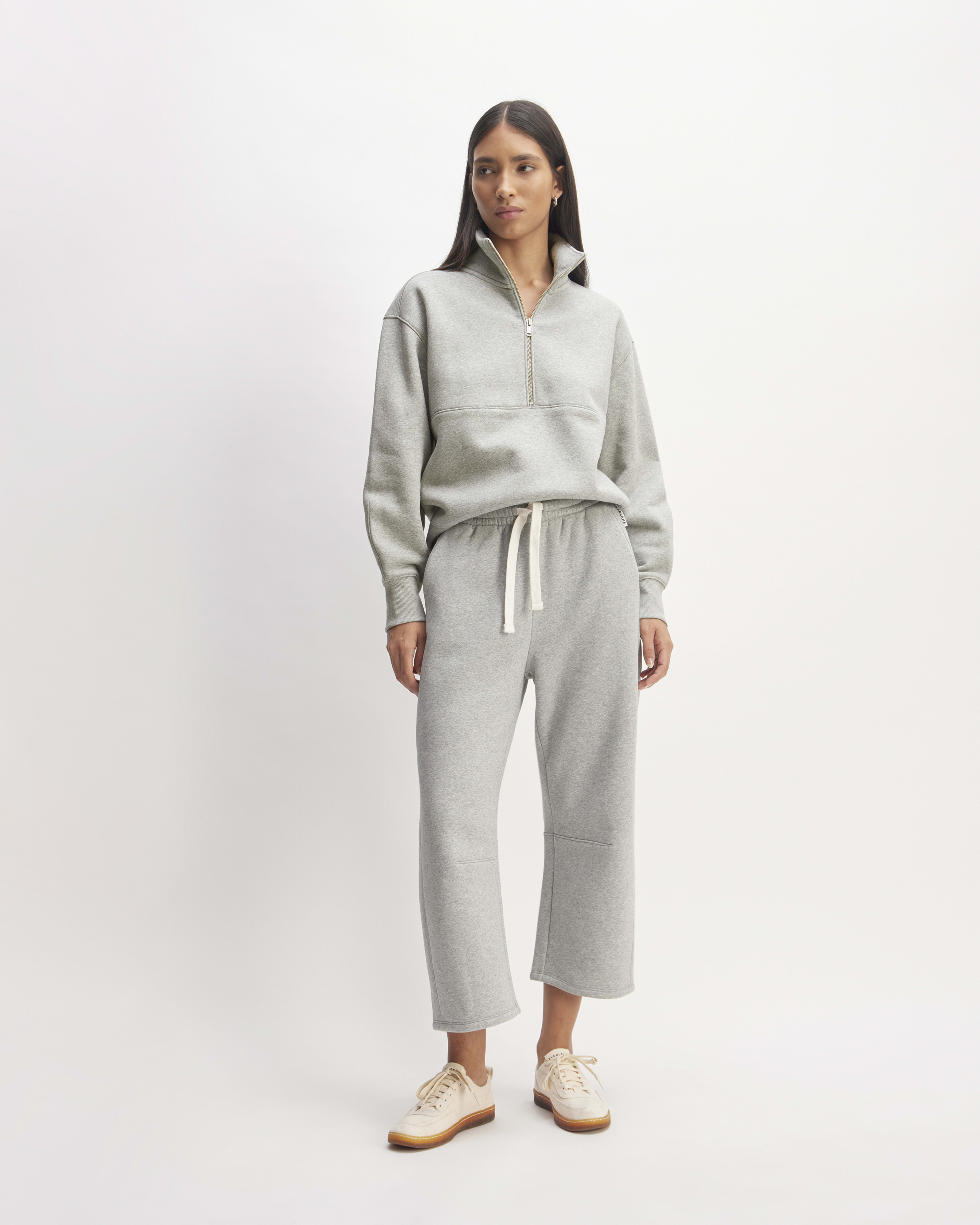 The ReTrack Half-Zip Sweatshirt Heather Grey – Everlane