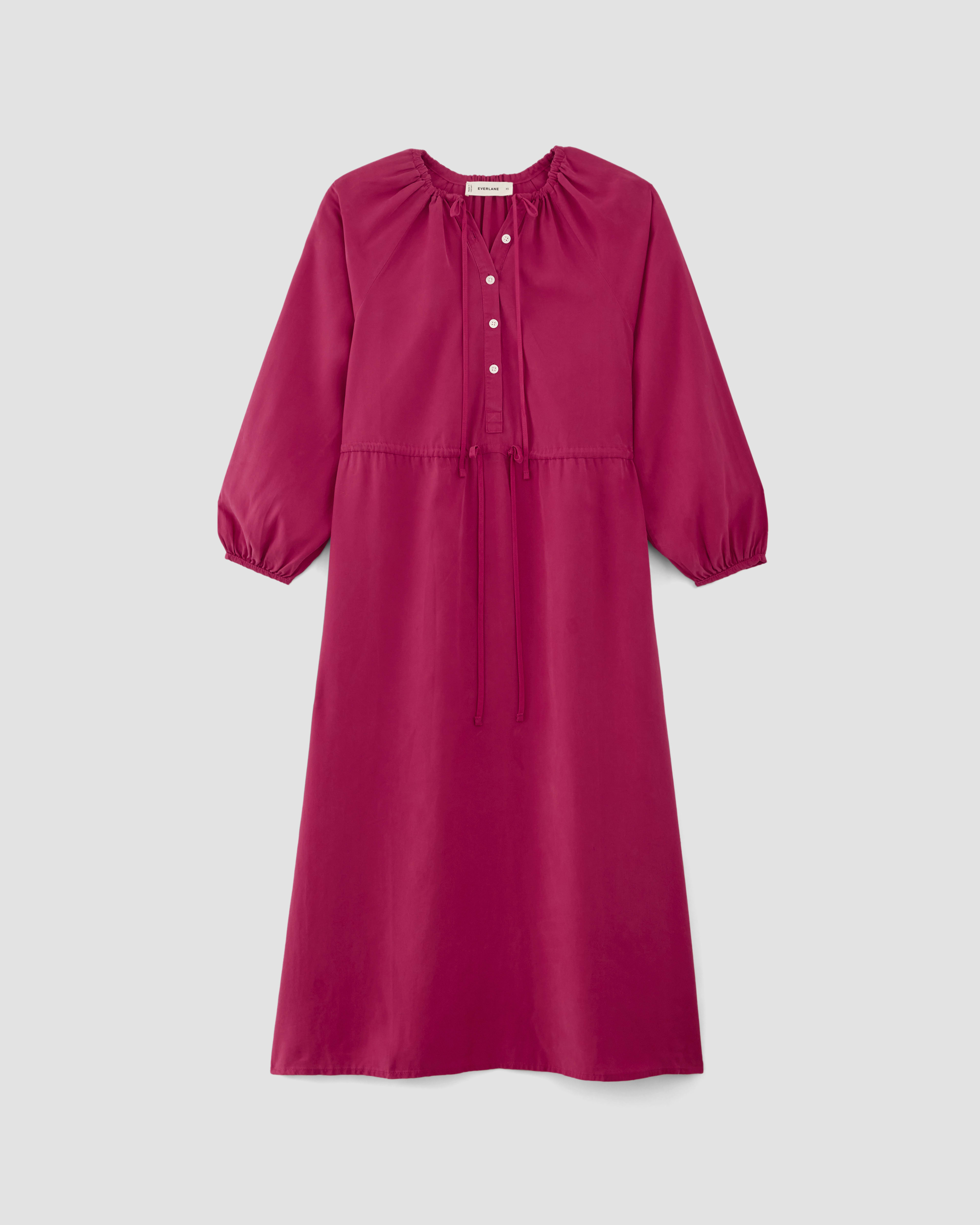 Tencel A-Line Maxi Dress with Small V-Neck main image 1