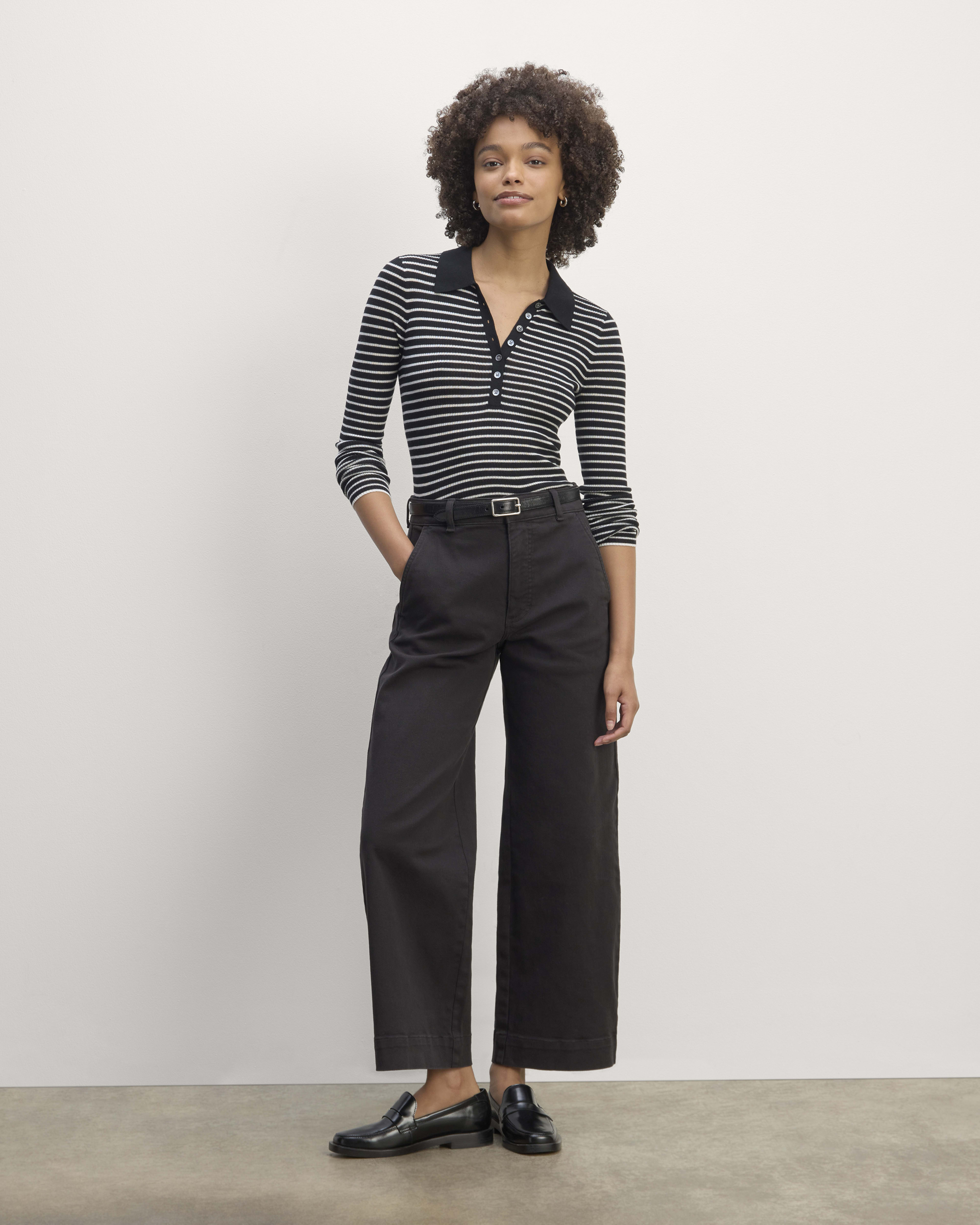 The Utility Wide Leg Pant Black Everlane