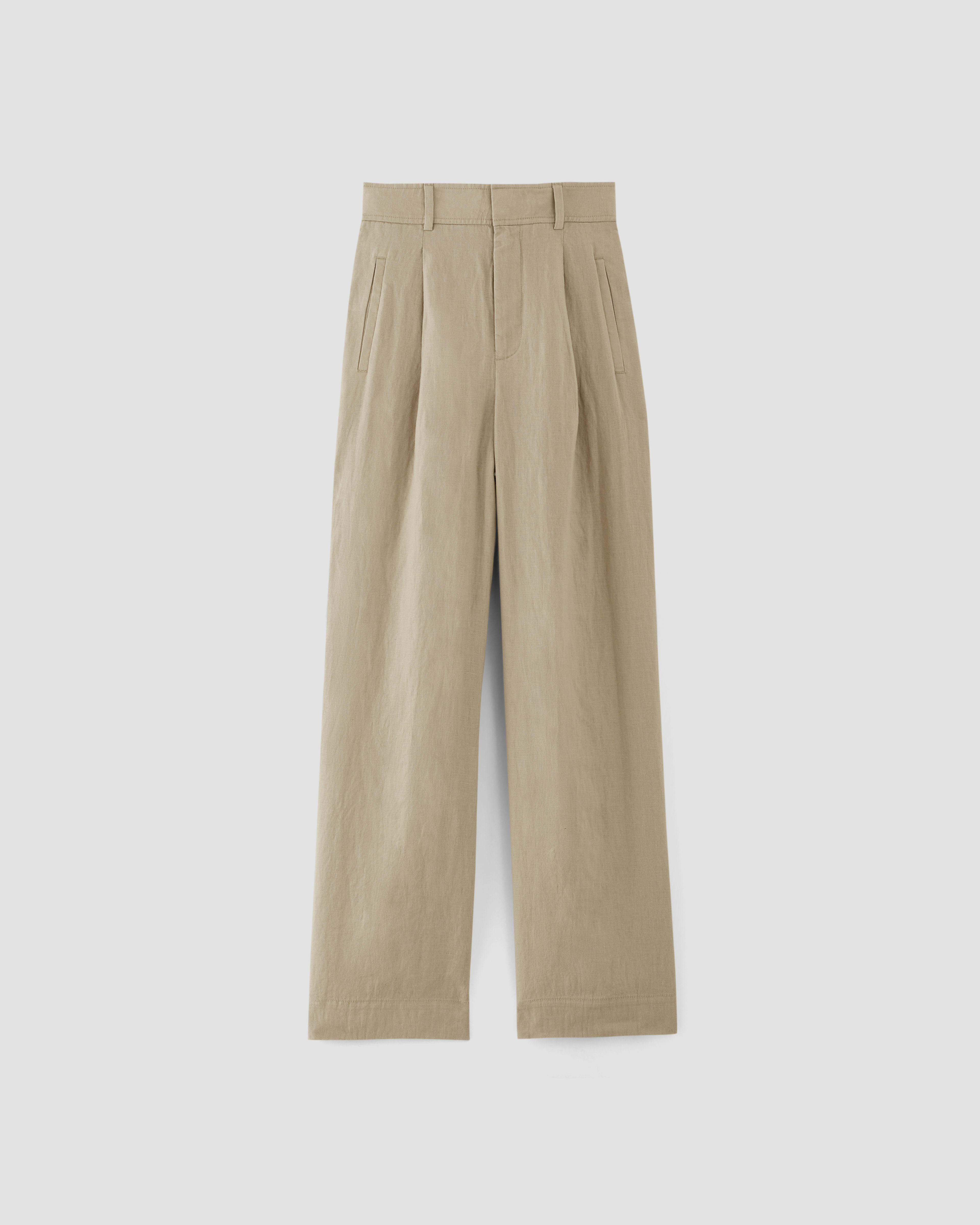 The Linen Way-High® Drape Pant Trench Coat Khaki – Everlane