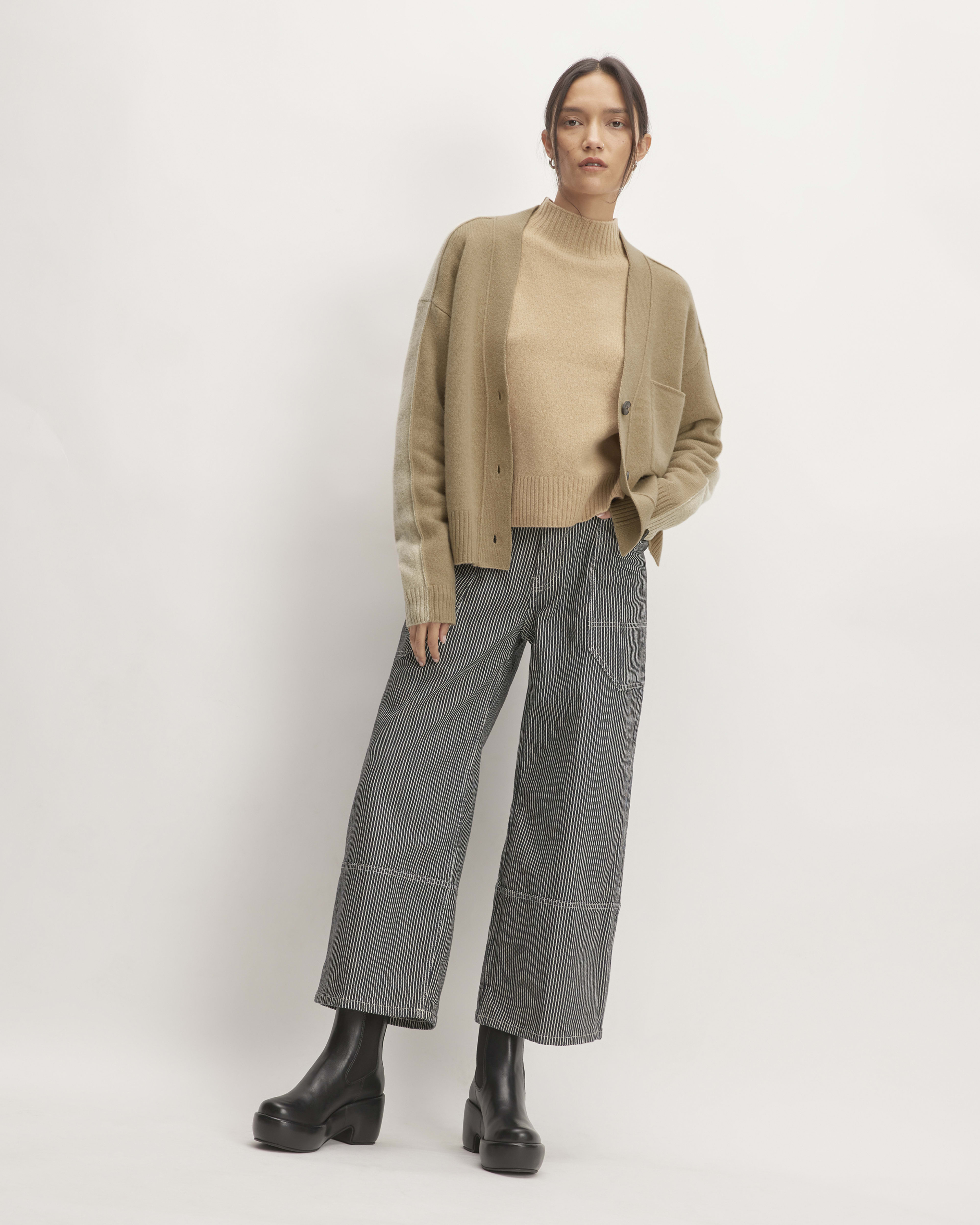 The Good Merino Wool Cardigan Light Camel / Dark Oat Everlane