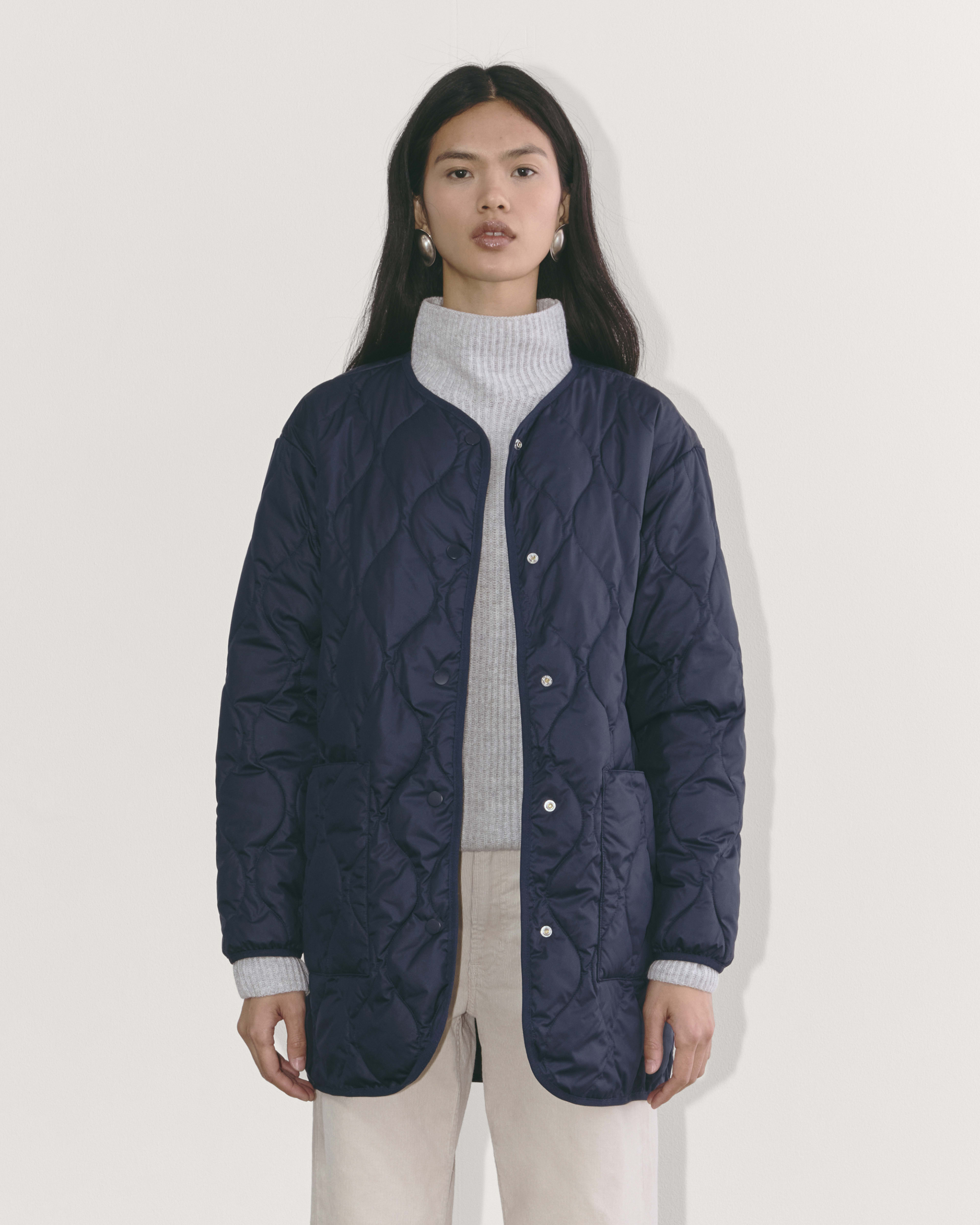 Everlane Women s Quilted Liner in Navy Size Medium