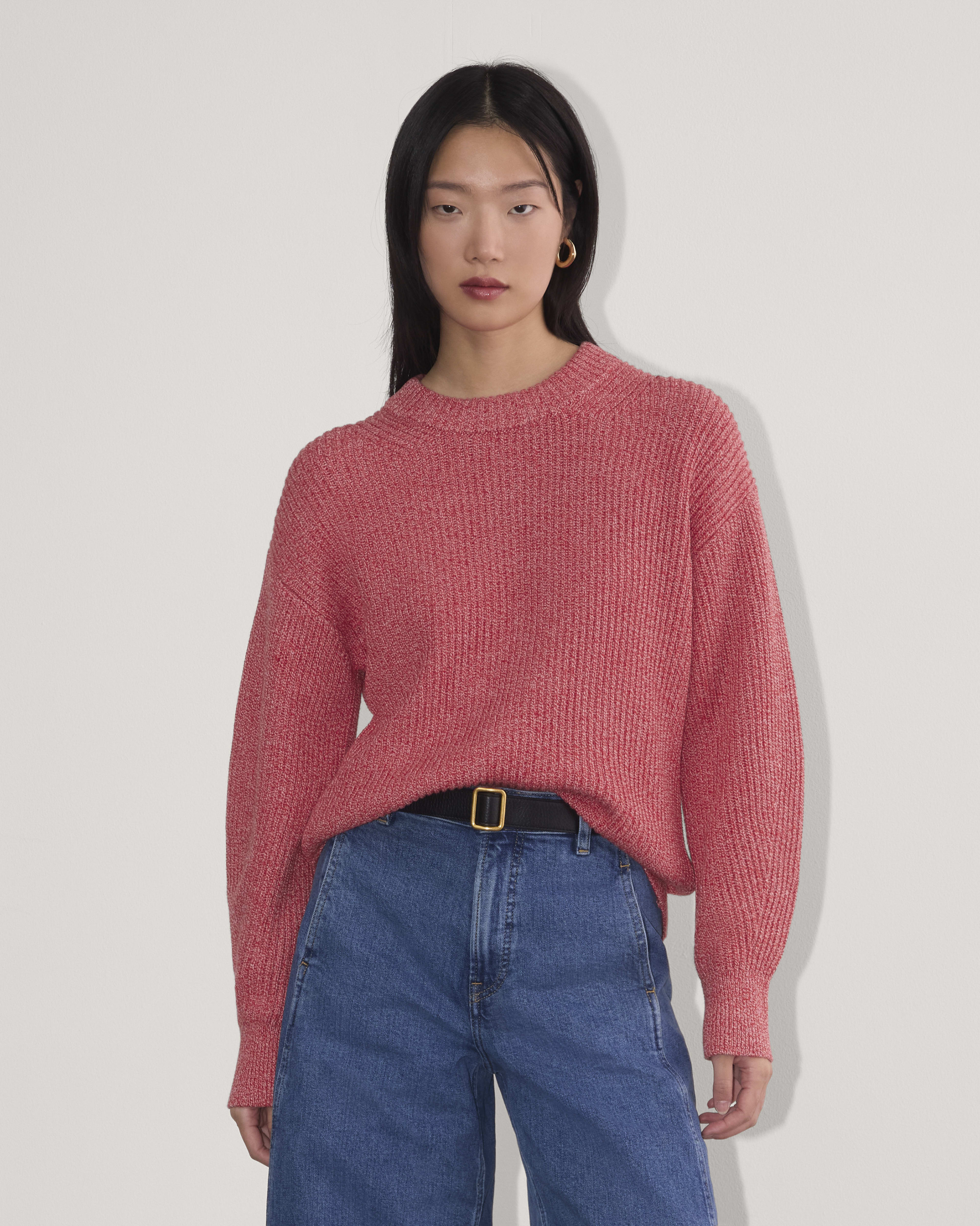 Coated Cotton Pullover in Peony