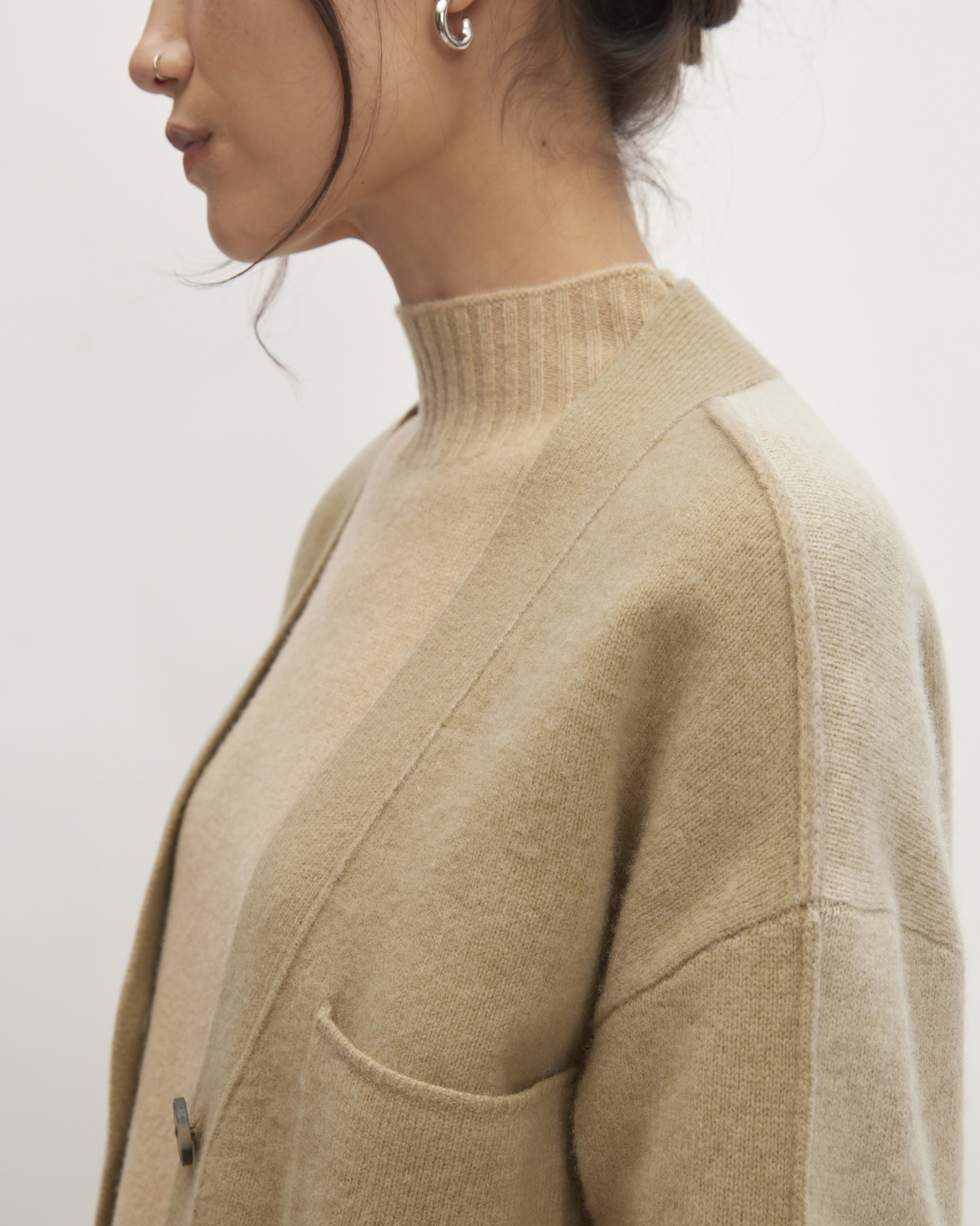 The Good Merino Wool Cardigan Light Camel / Dark Oat Everlane