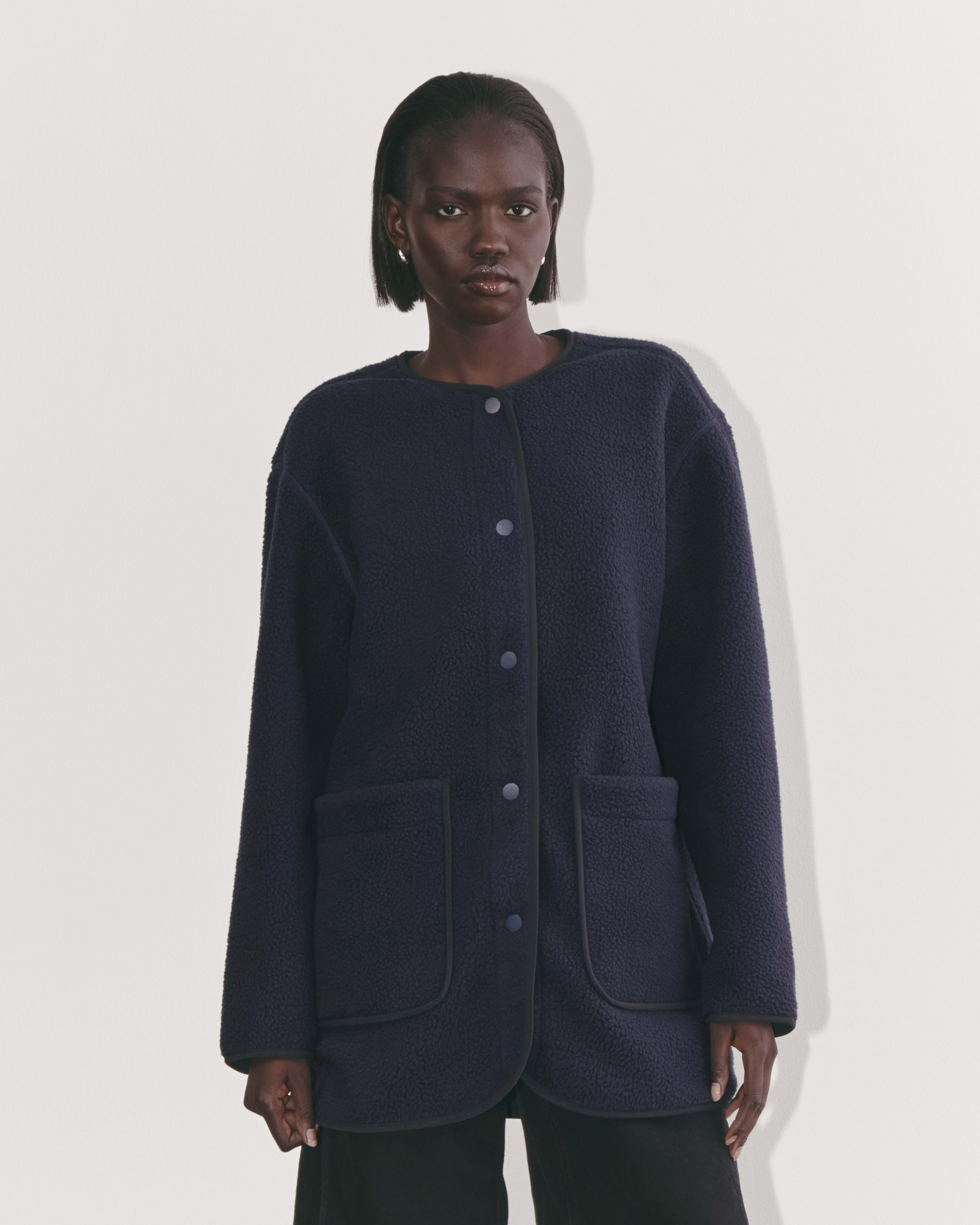 Navy teddy jacket outlet