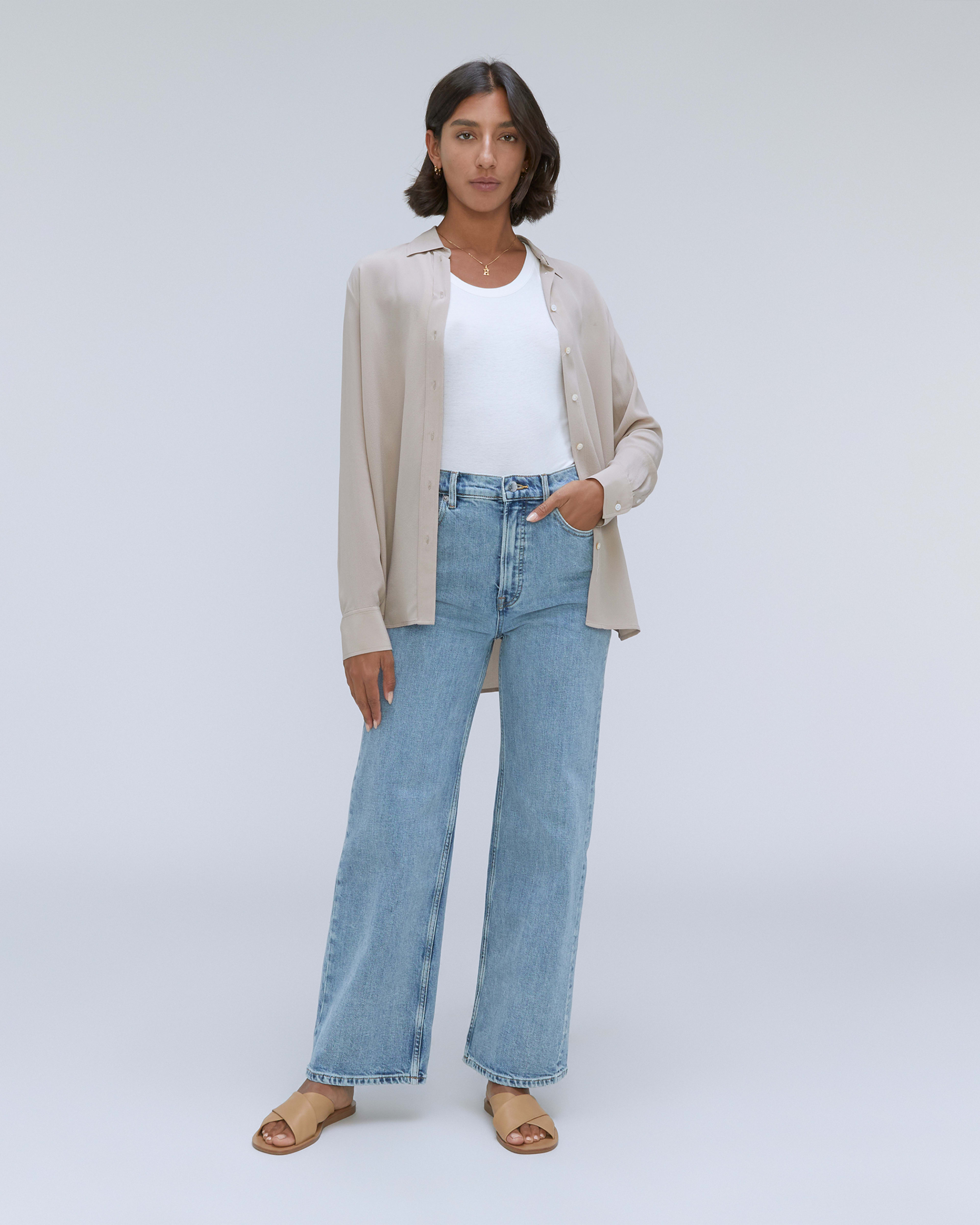 Wide-Leg High-Rise Jean