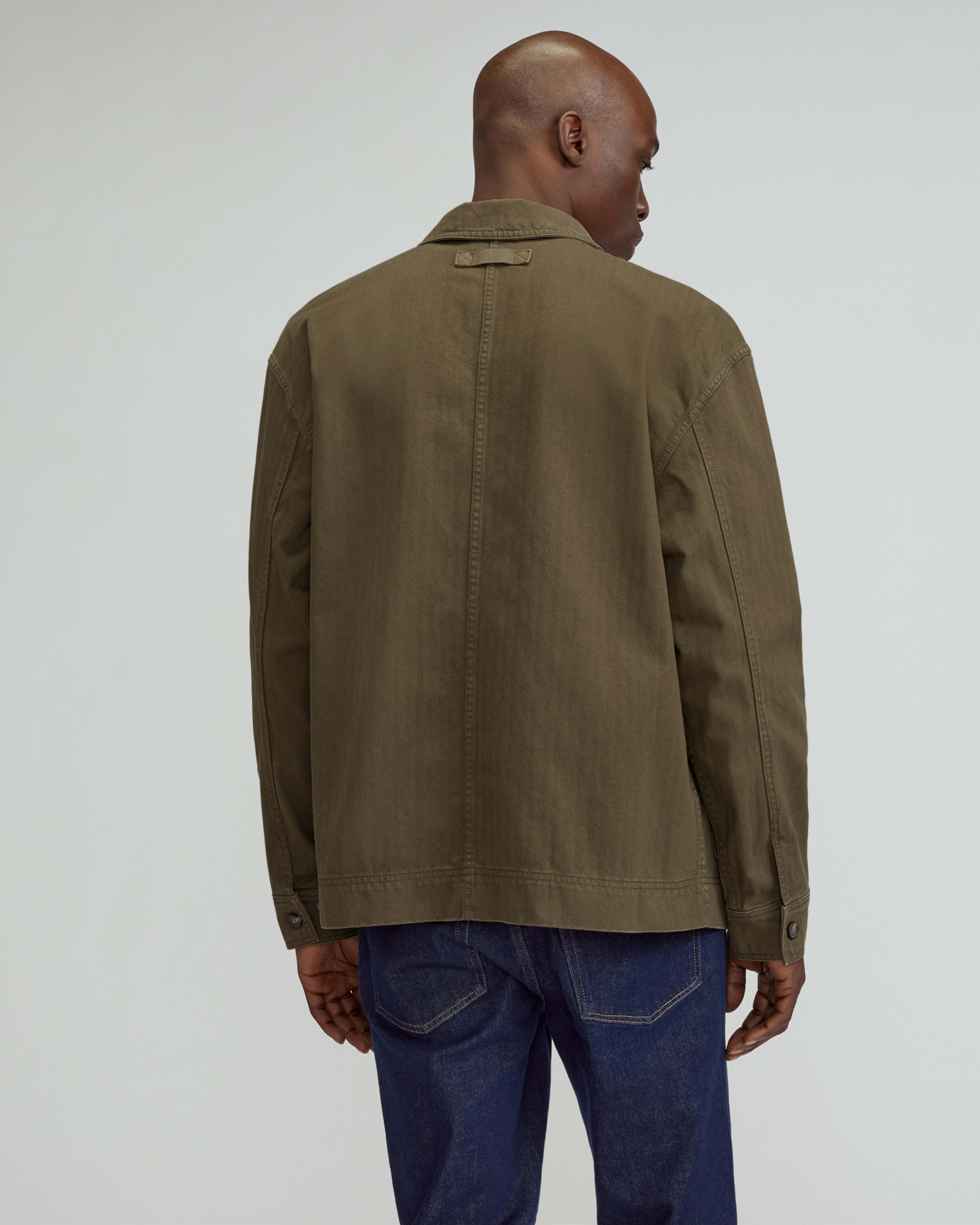The Organic Cotton Herringbone Utility Jacket Beech Everlane