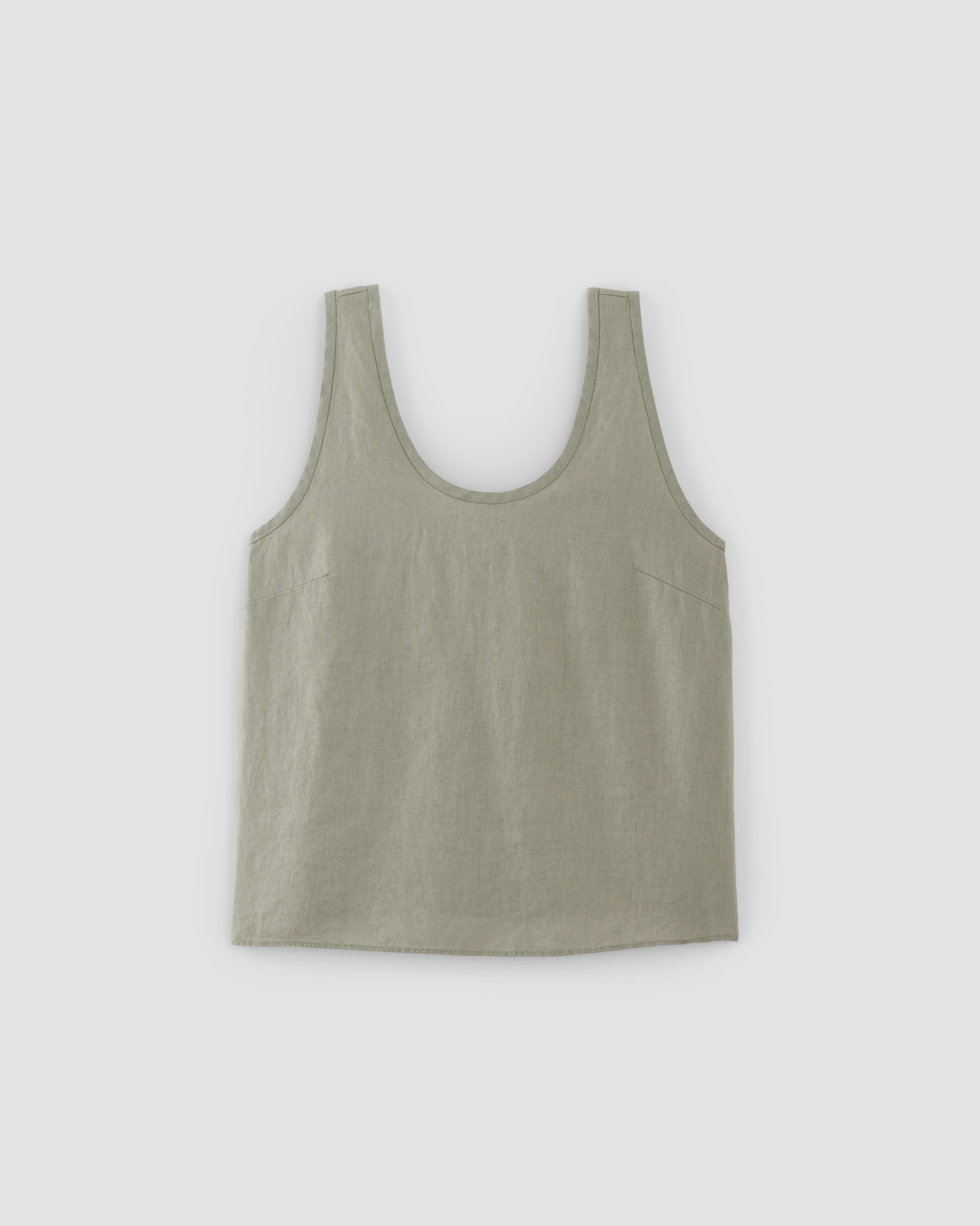Day Gloss Woven Scoop Tank- Orange Sherbert