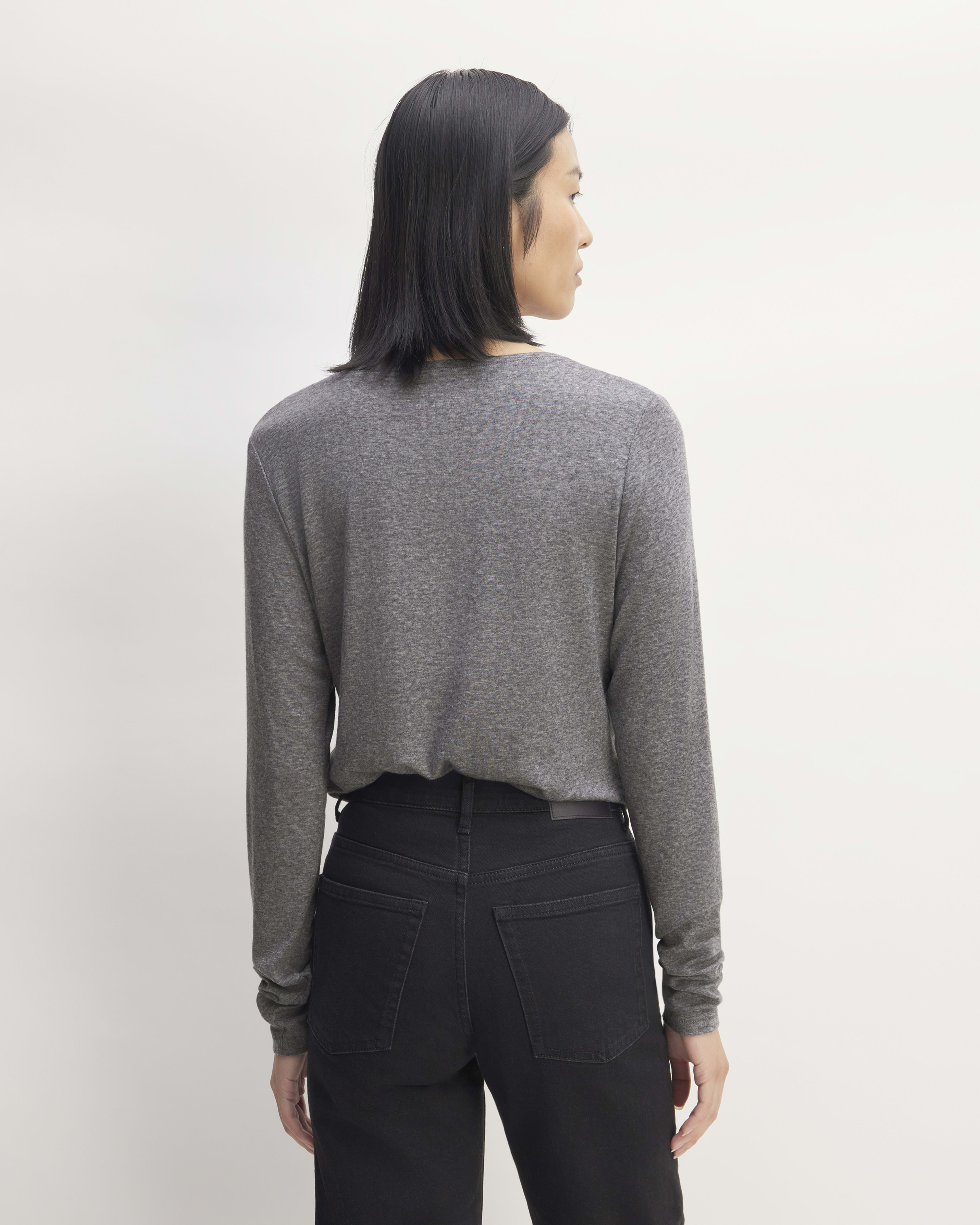 The LongSleeve Tee in Butterluxe Heather Charcoal Everlane