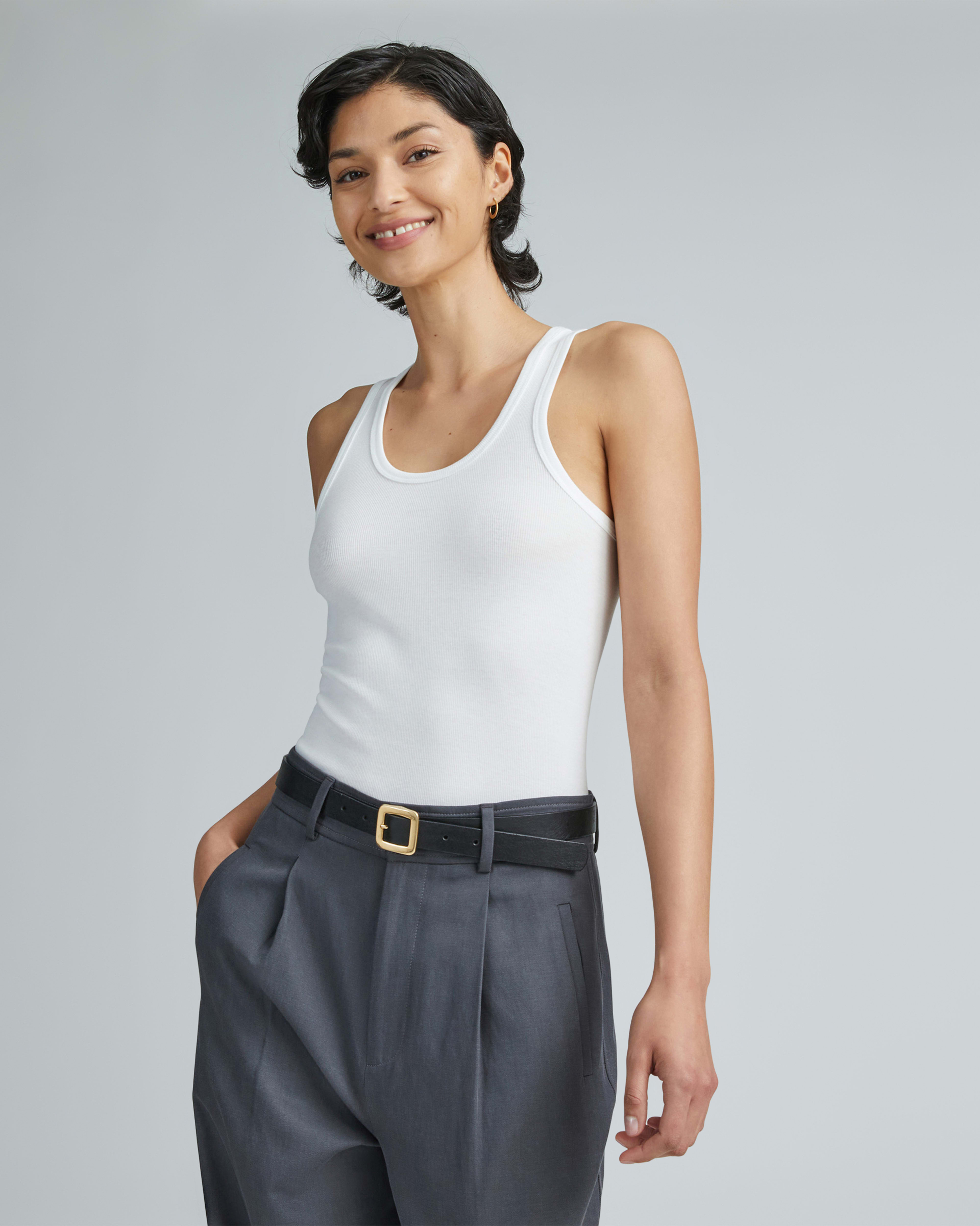 The Supima® Micro-Rib Tank White – Everlane