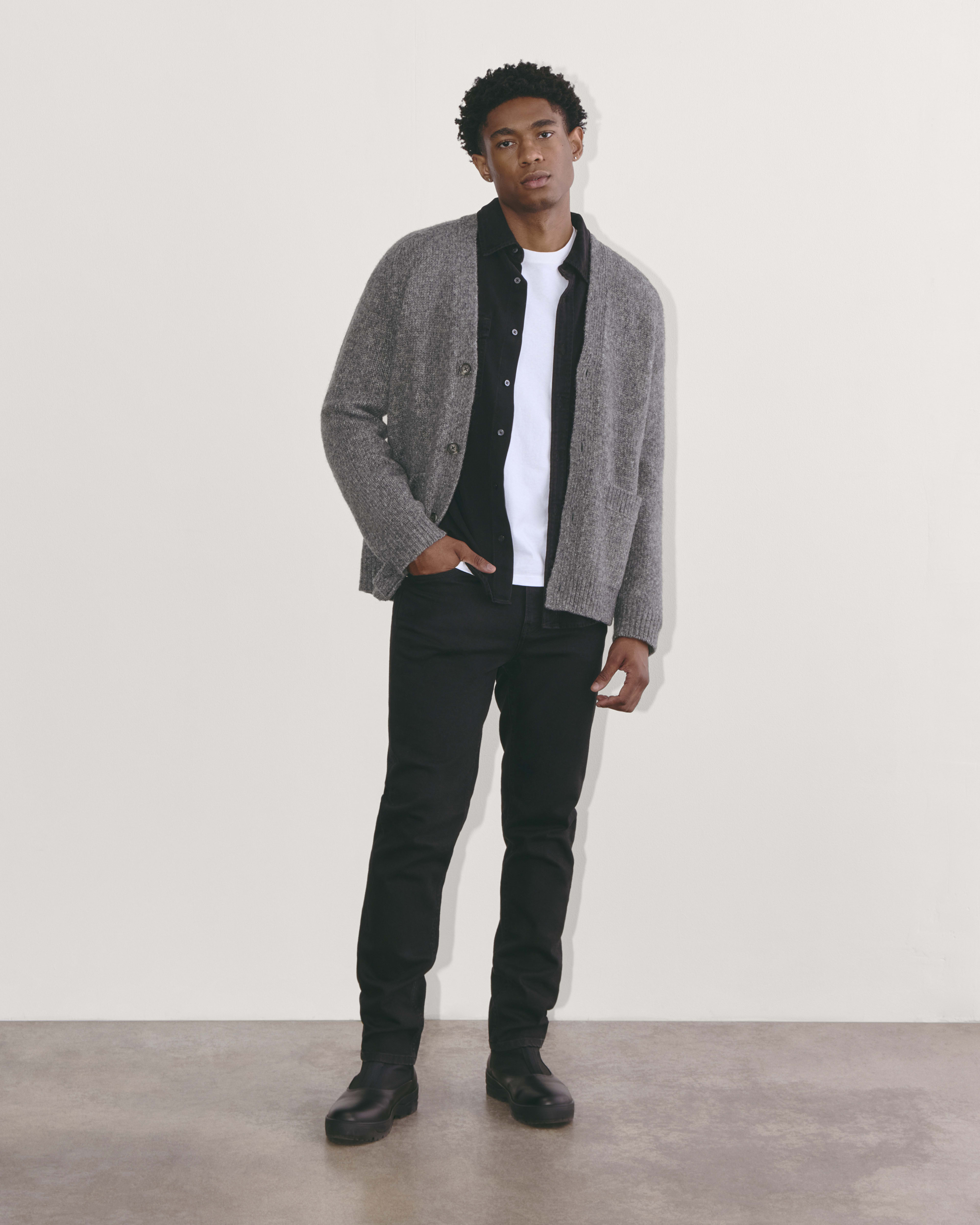 Everlane black cardigan online