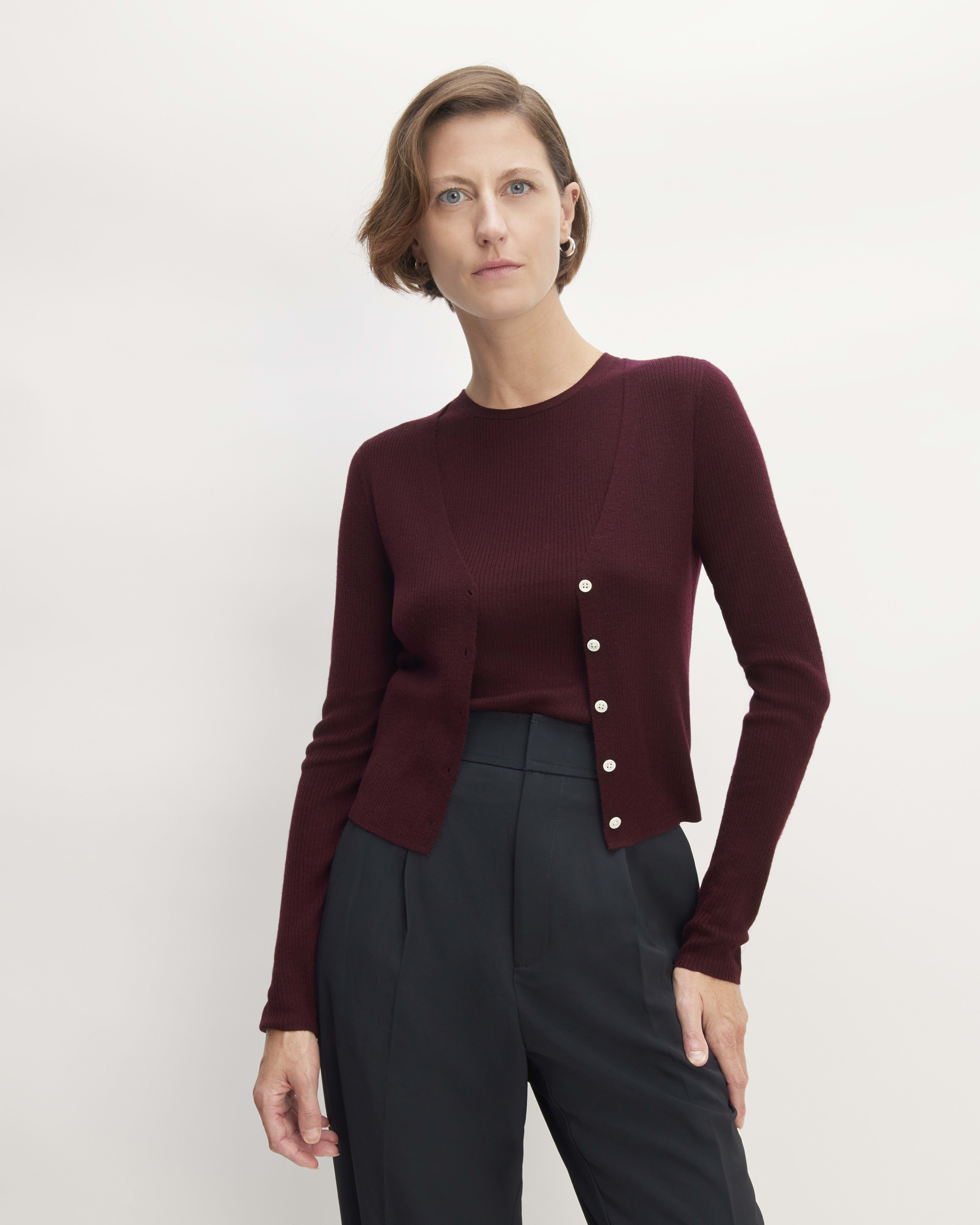 Adeline Burgundy Cardigan