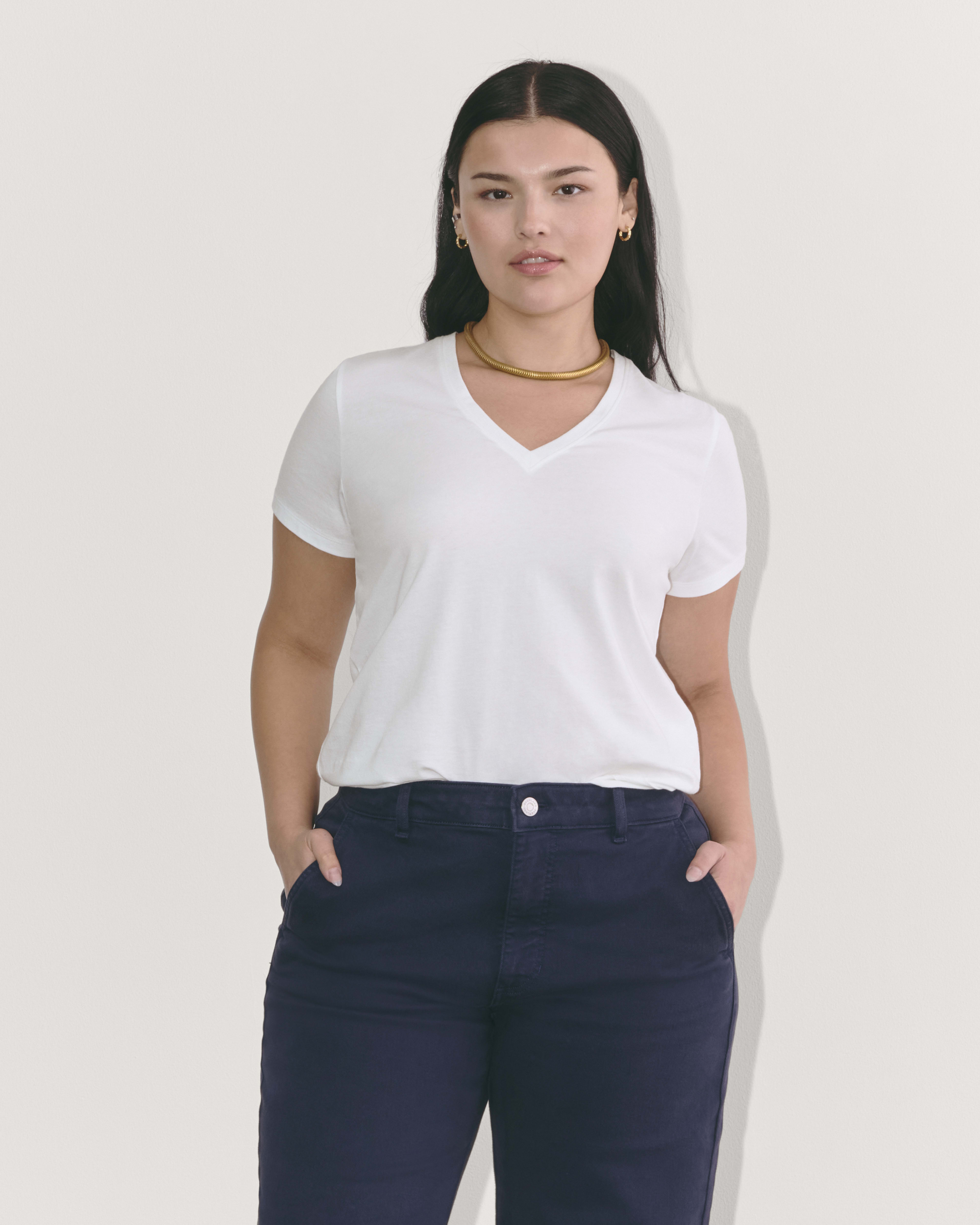 The Slim V-Neck Tee in Essential Cotton