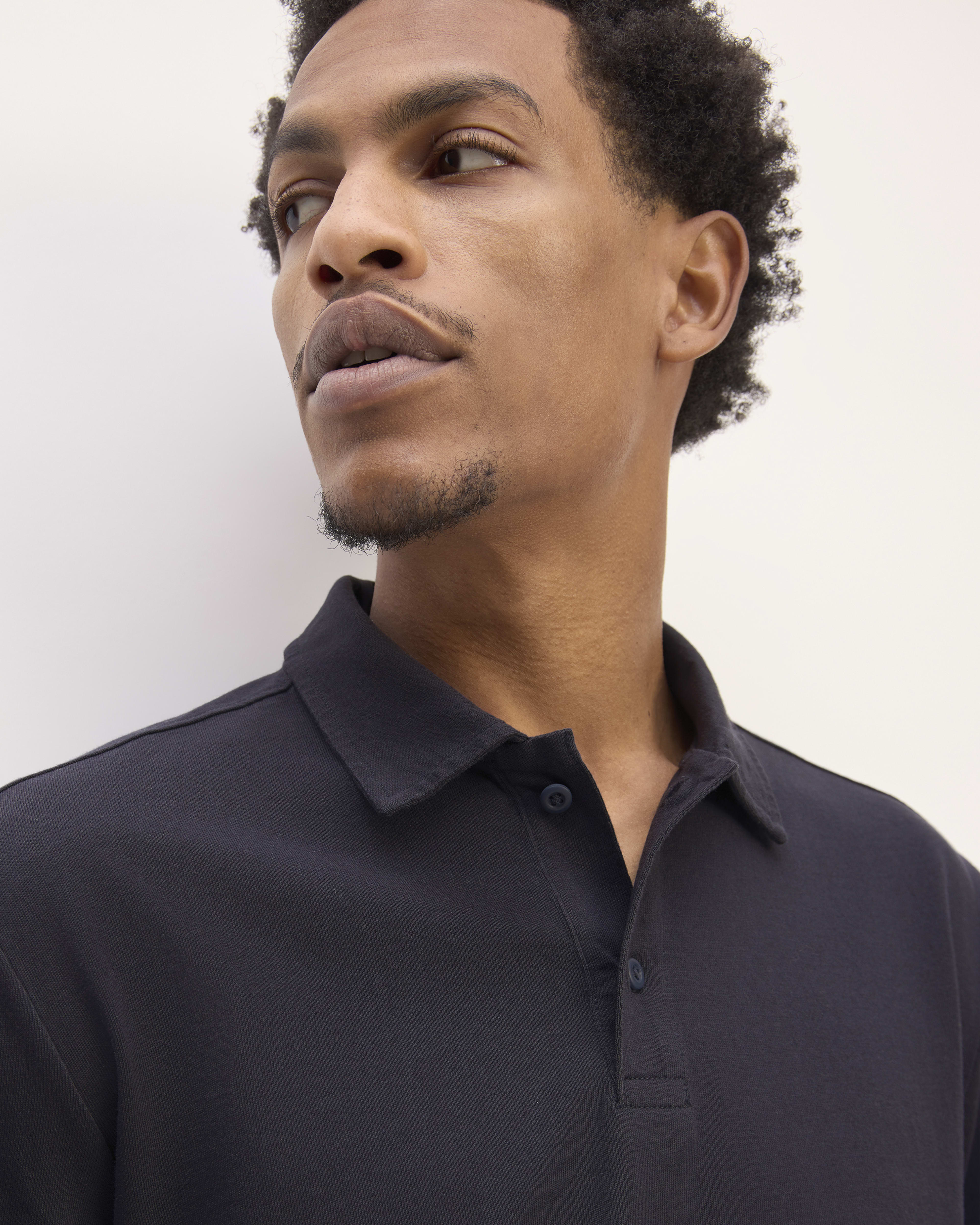 The Premium Weight LongSleeve Polo Deep Navy Everlane