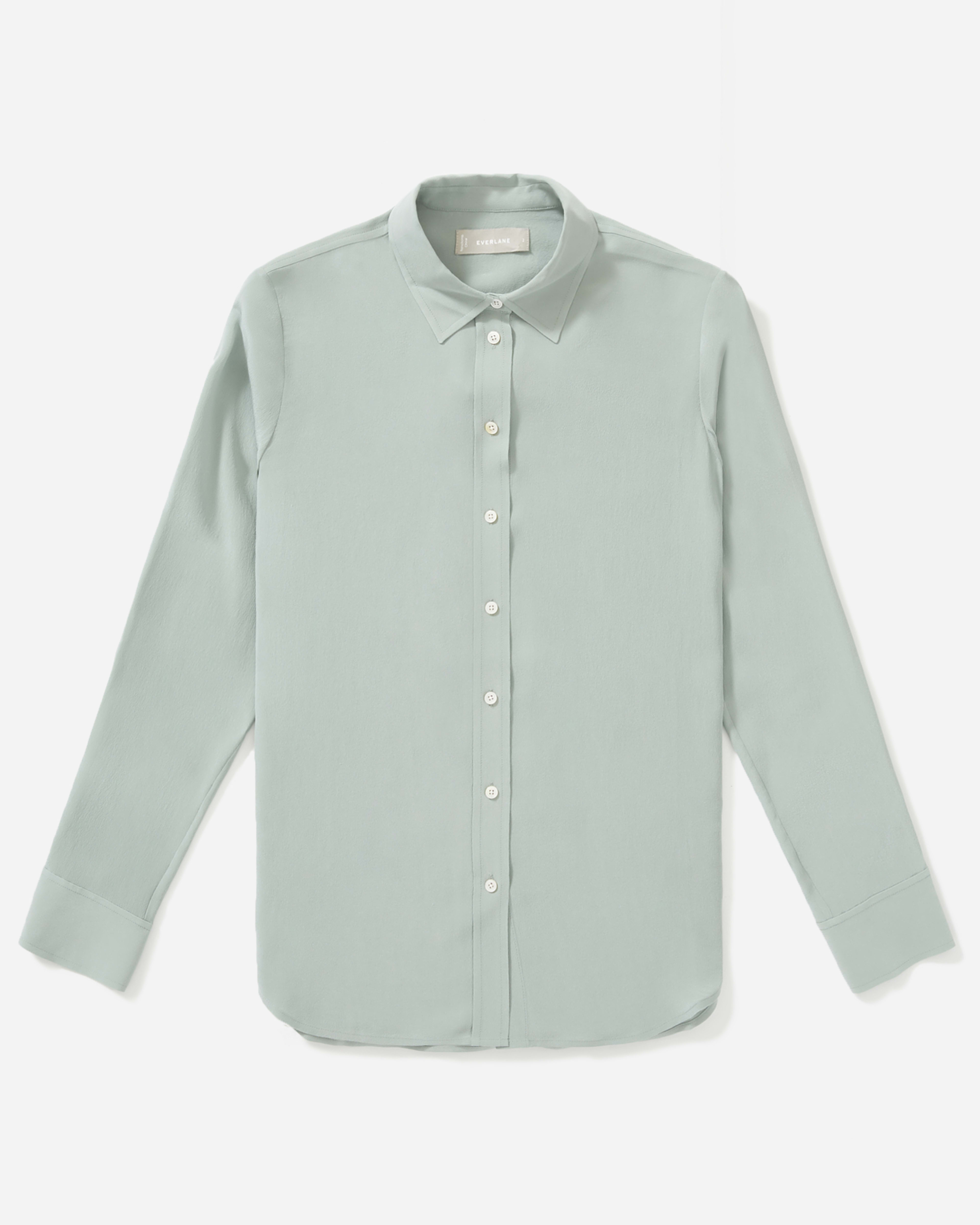 The Washable Clean Silk Relaxed Shirt Spearmint – Everlane