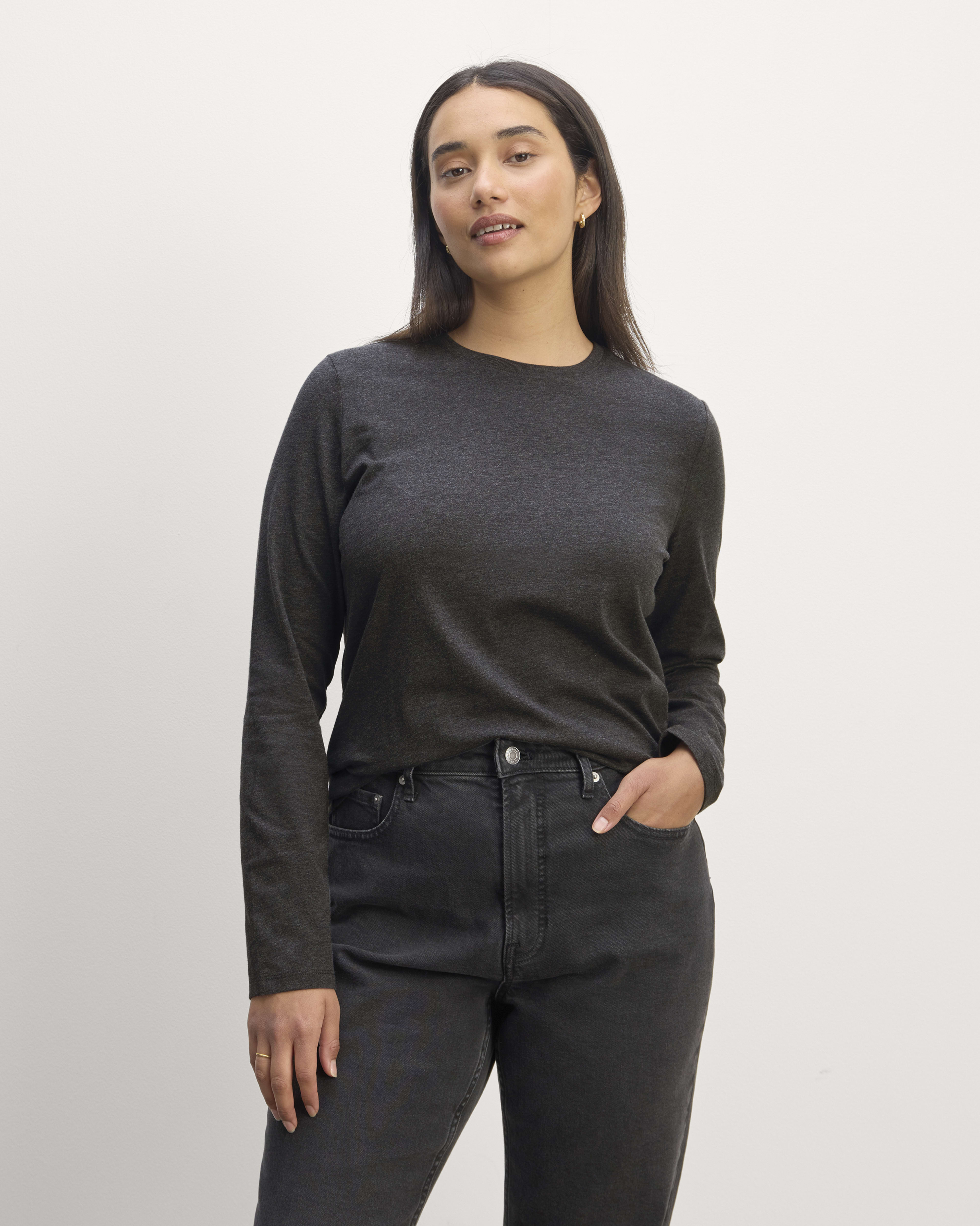The Slim Long-Sleeve Crew in Essential Cotton