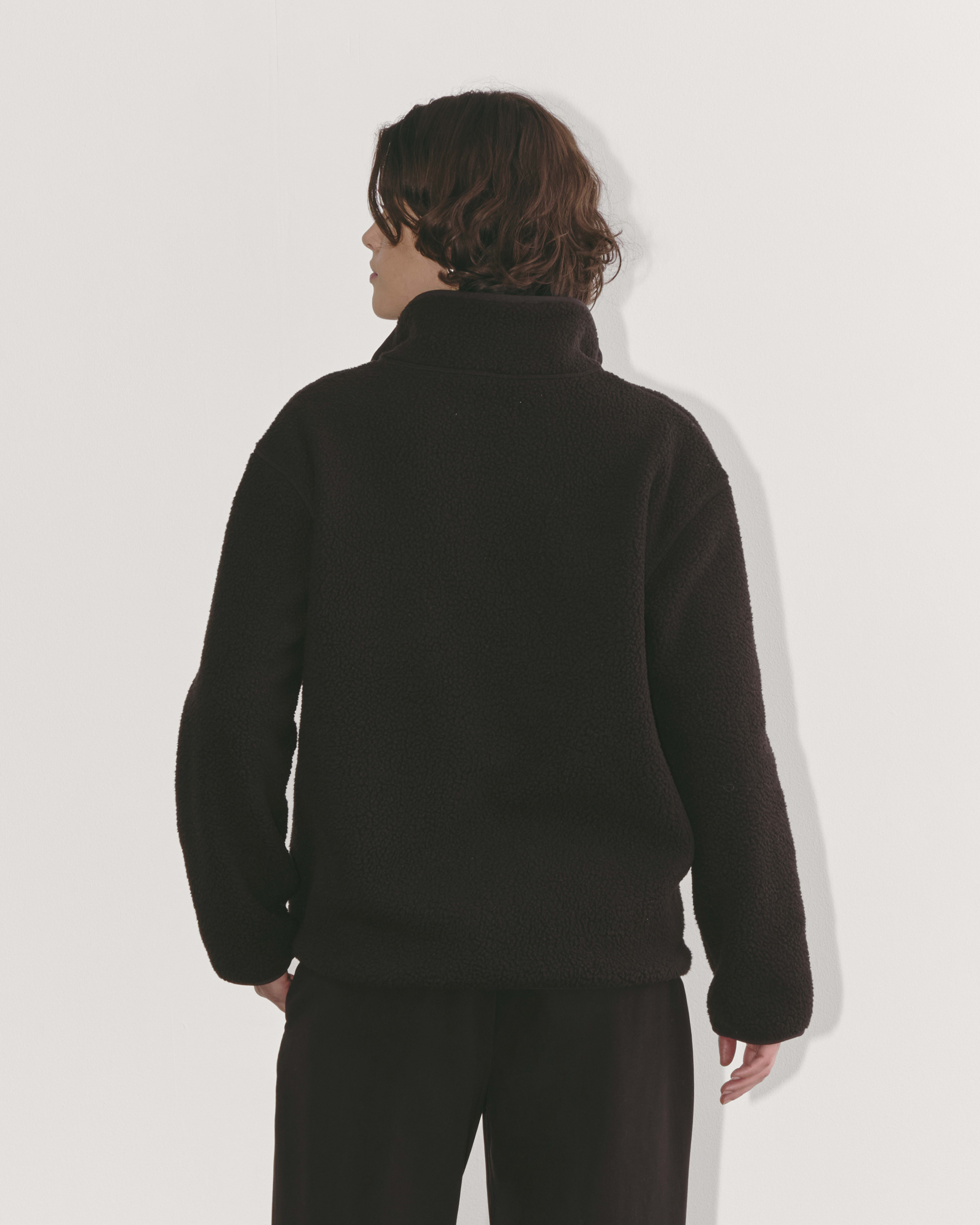 Everlane oversized fleece half zip deals