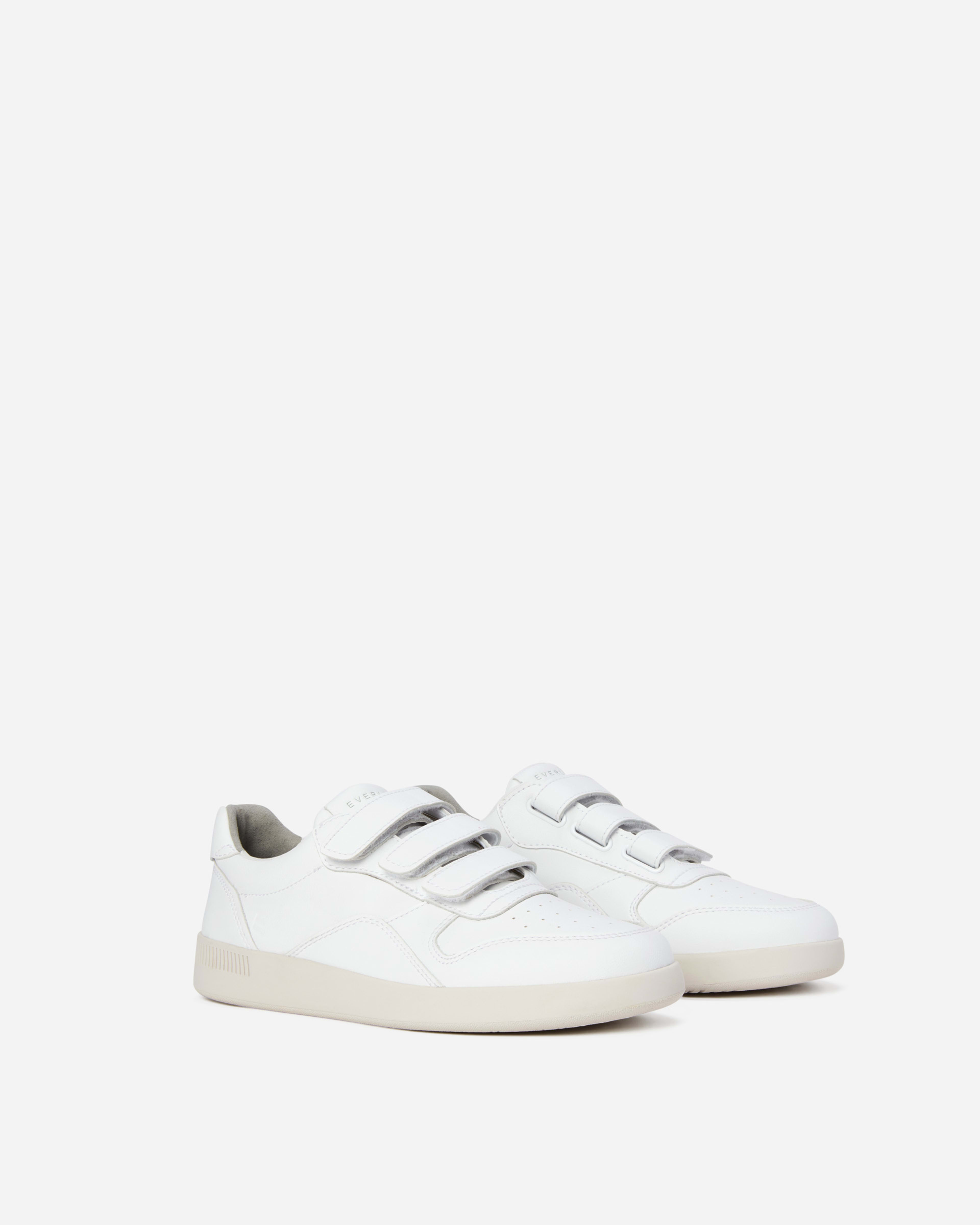 The ReLeather Court Sneaker Velcro White Everlane
