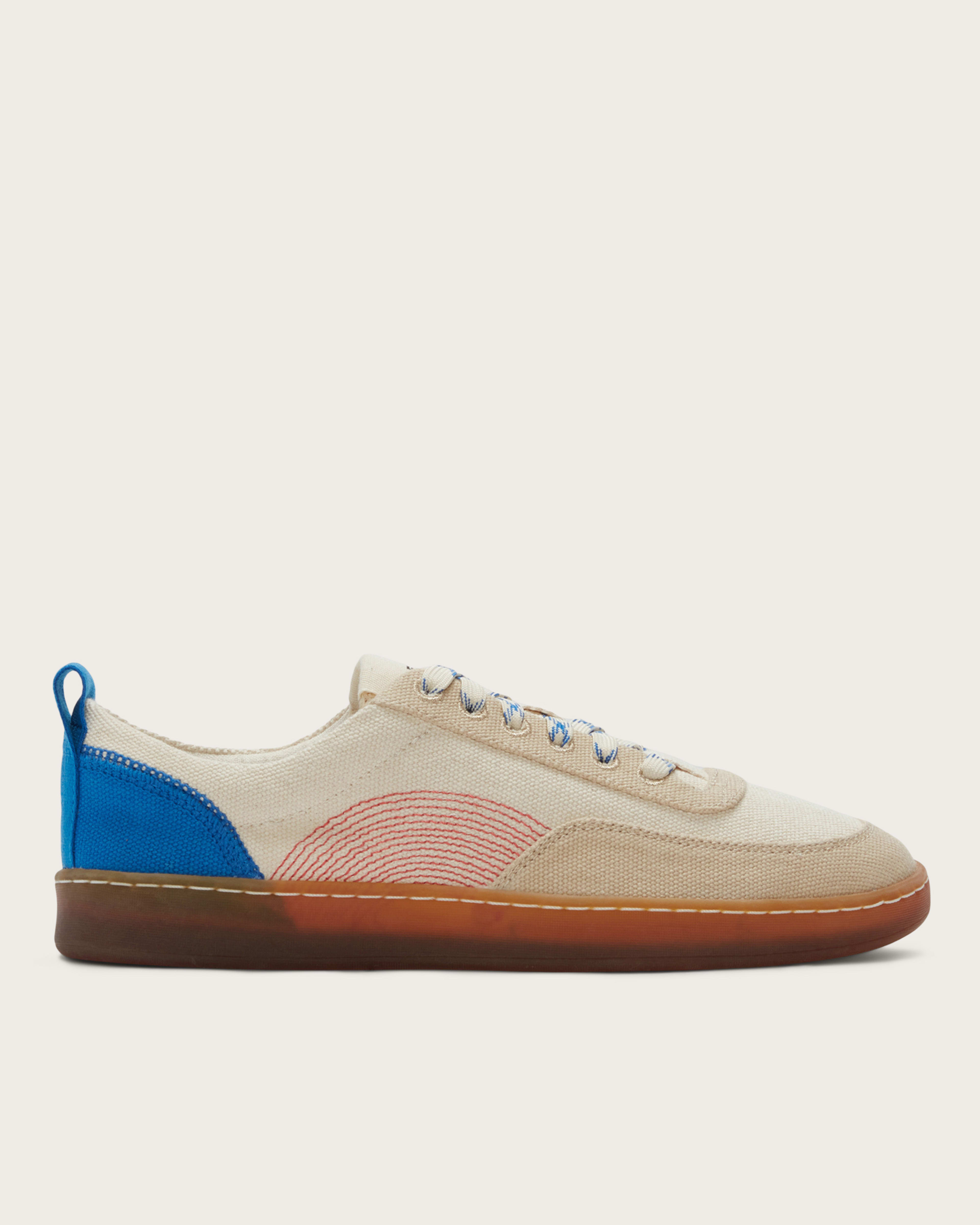 The Tread Bare Sneaker Canvas Lapis Blue Classic Red Everlane
