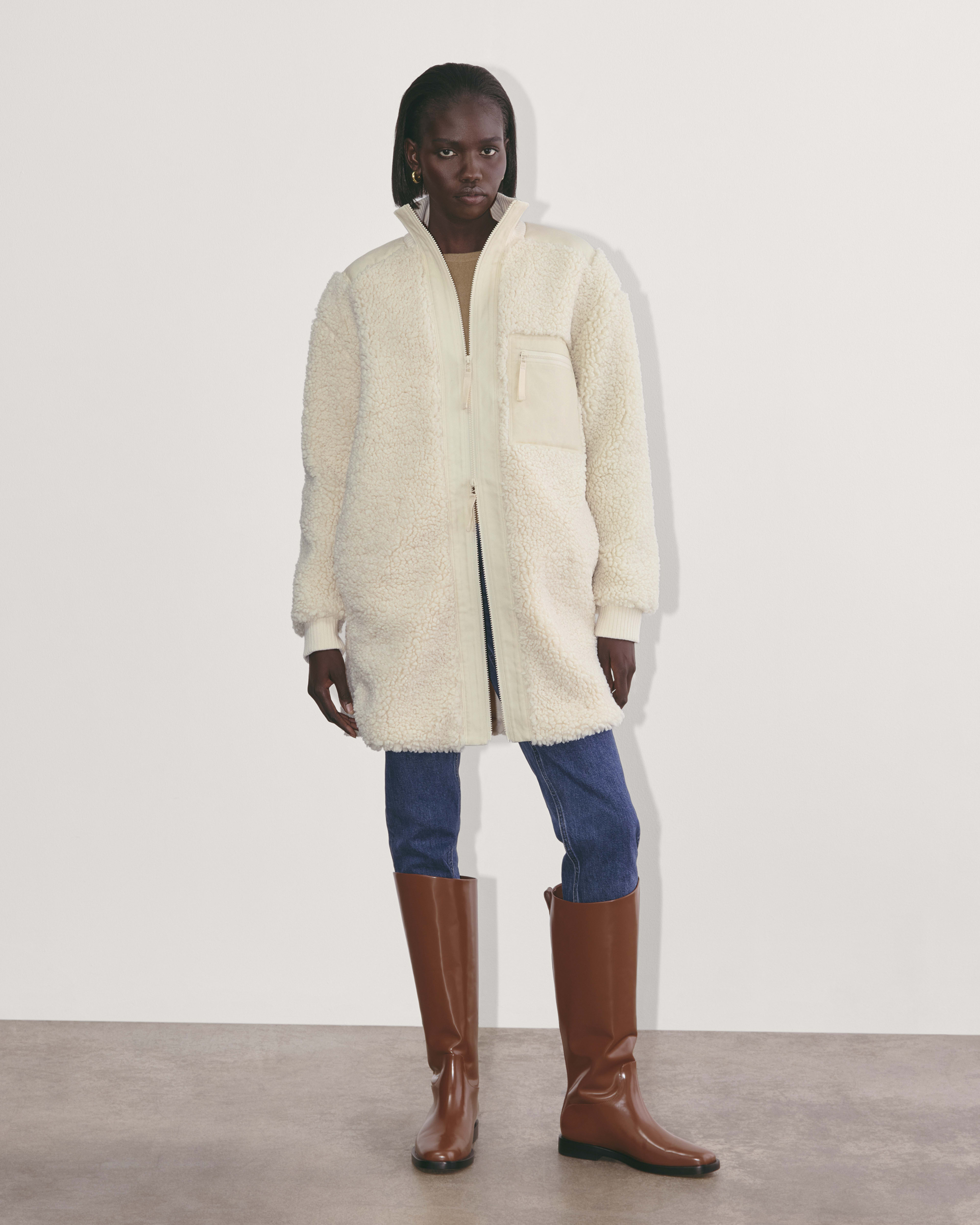 Teddy midi coat outlet