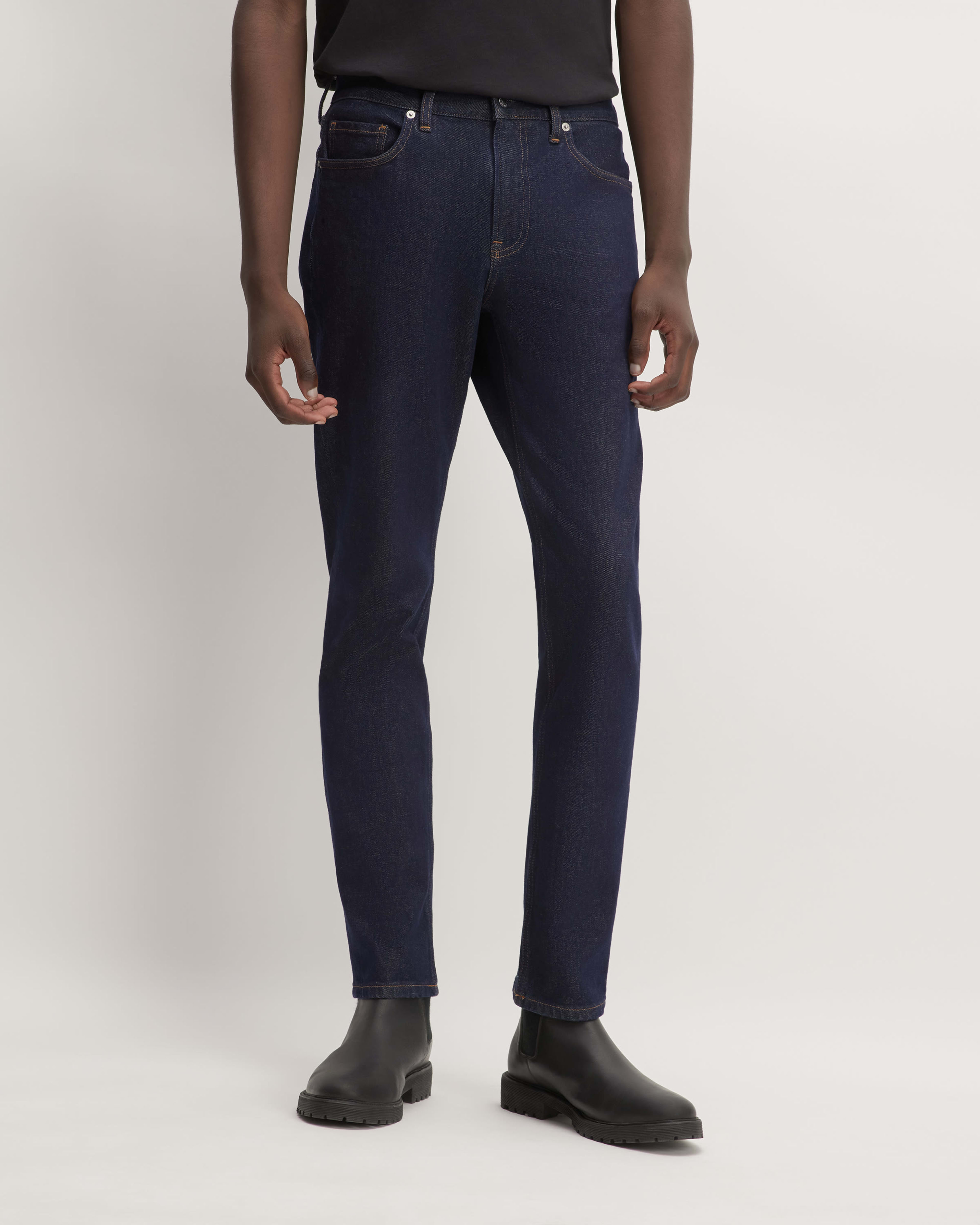 The Slim 4-Way Stretch Organic Jean | Uniform Dark Indigo – Everlane