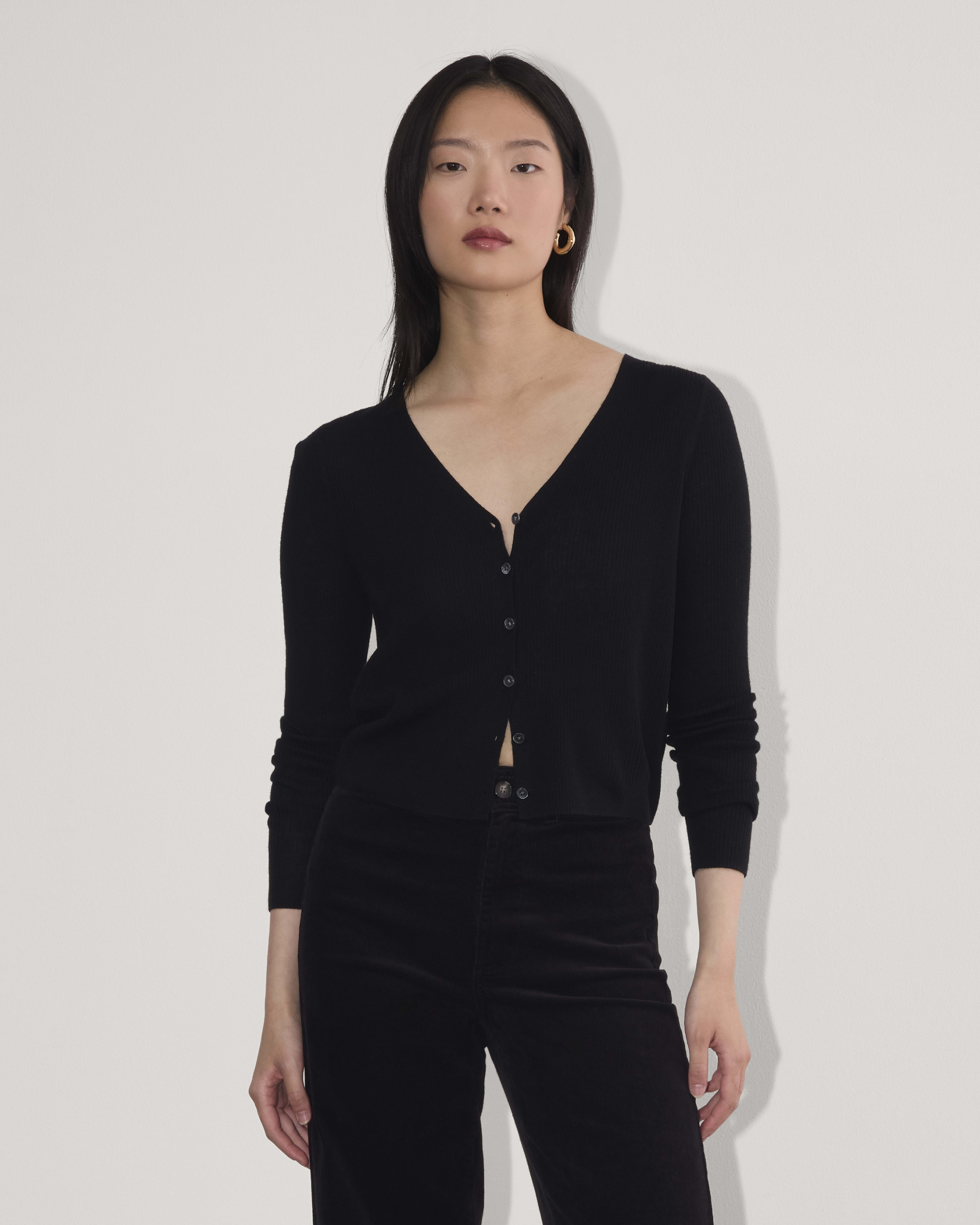 Everlane black cardigan hotsell