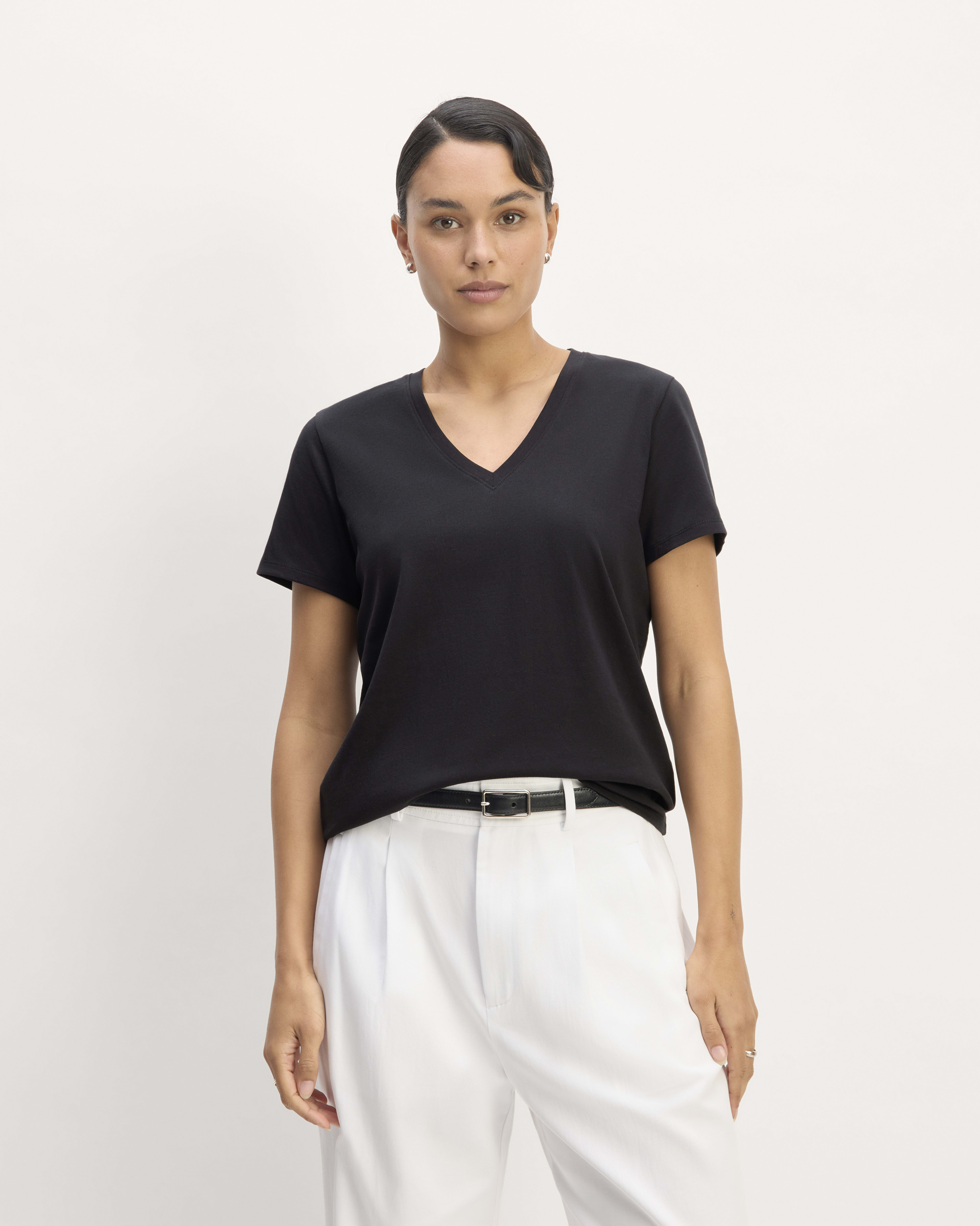 The Slim V-Neck Tee in Essential Cotton
