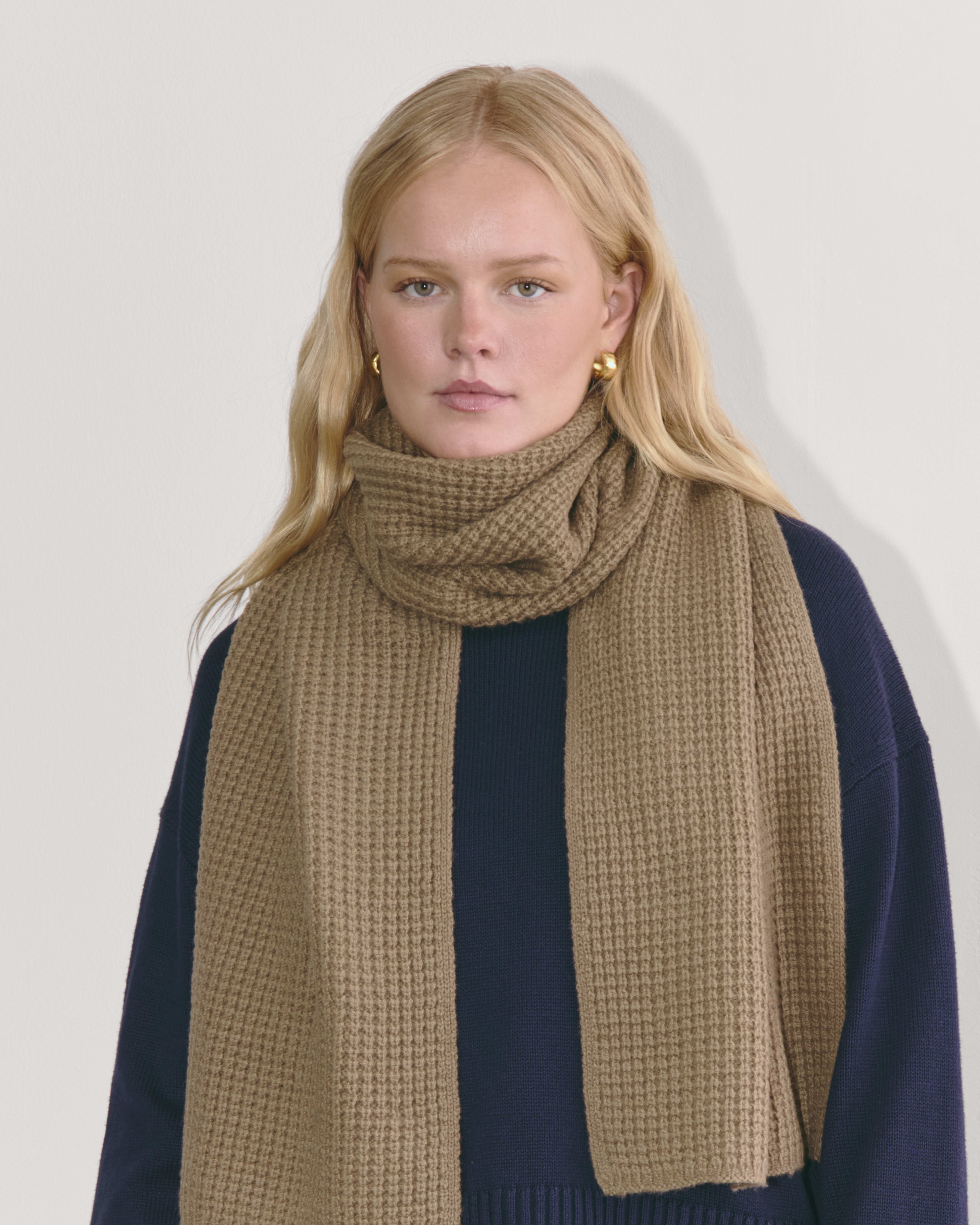 Everlane Women s Waffle Scarf in Camel Size Os