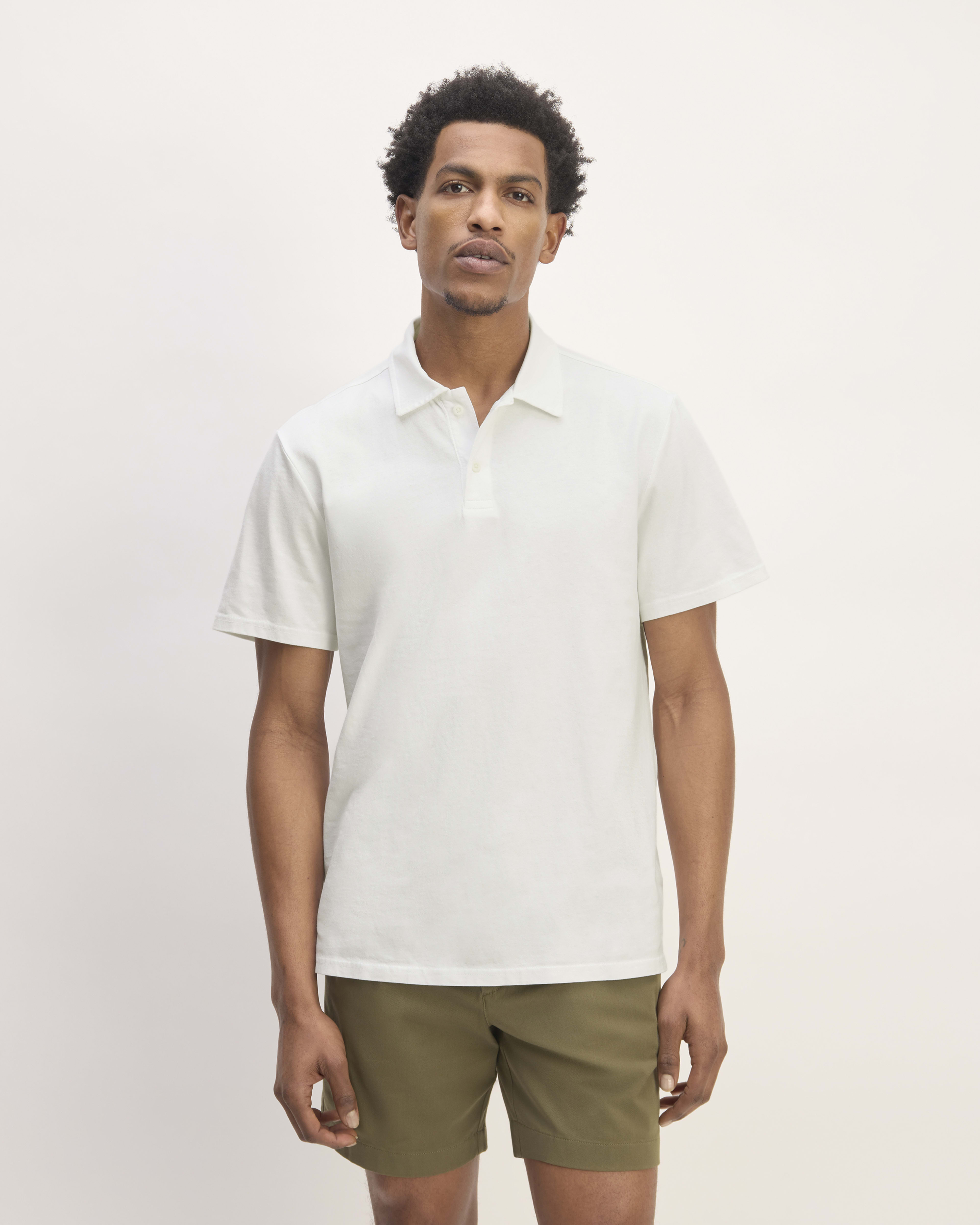 The Premium Weight Short Sleeve Polo White Everlane