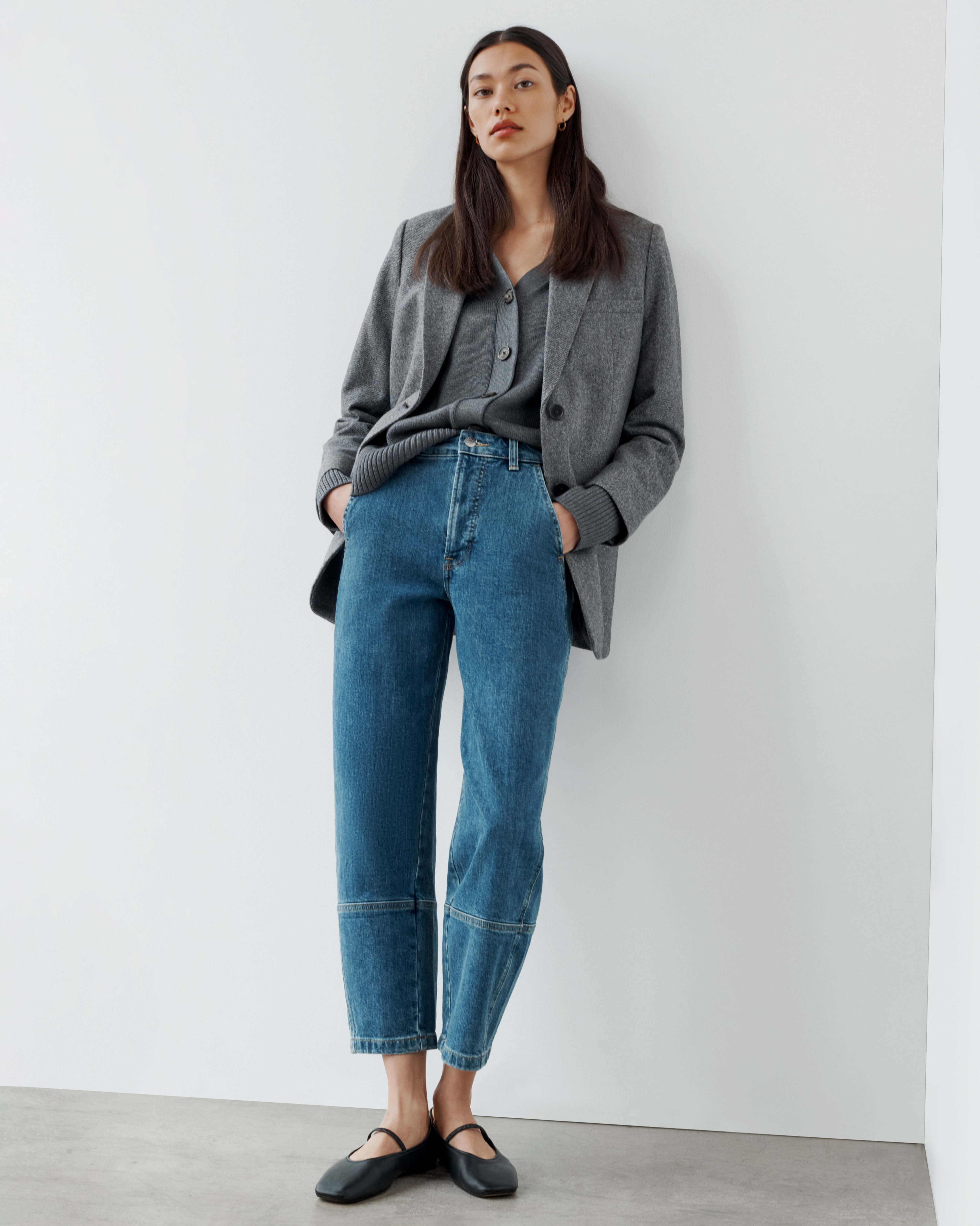 Jeans white best sale shirt and blazer