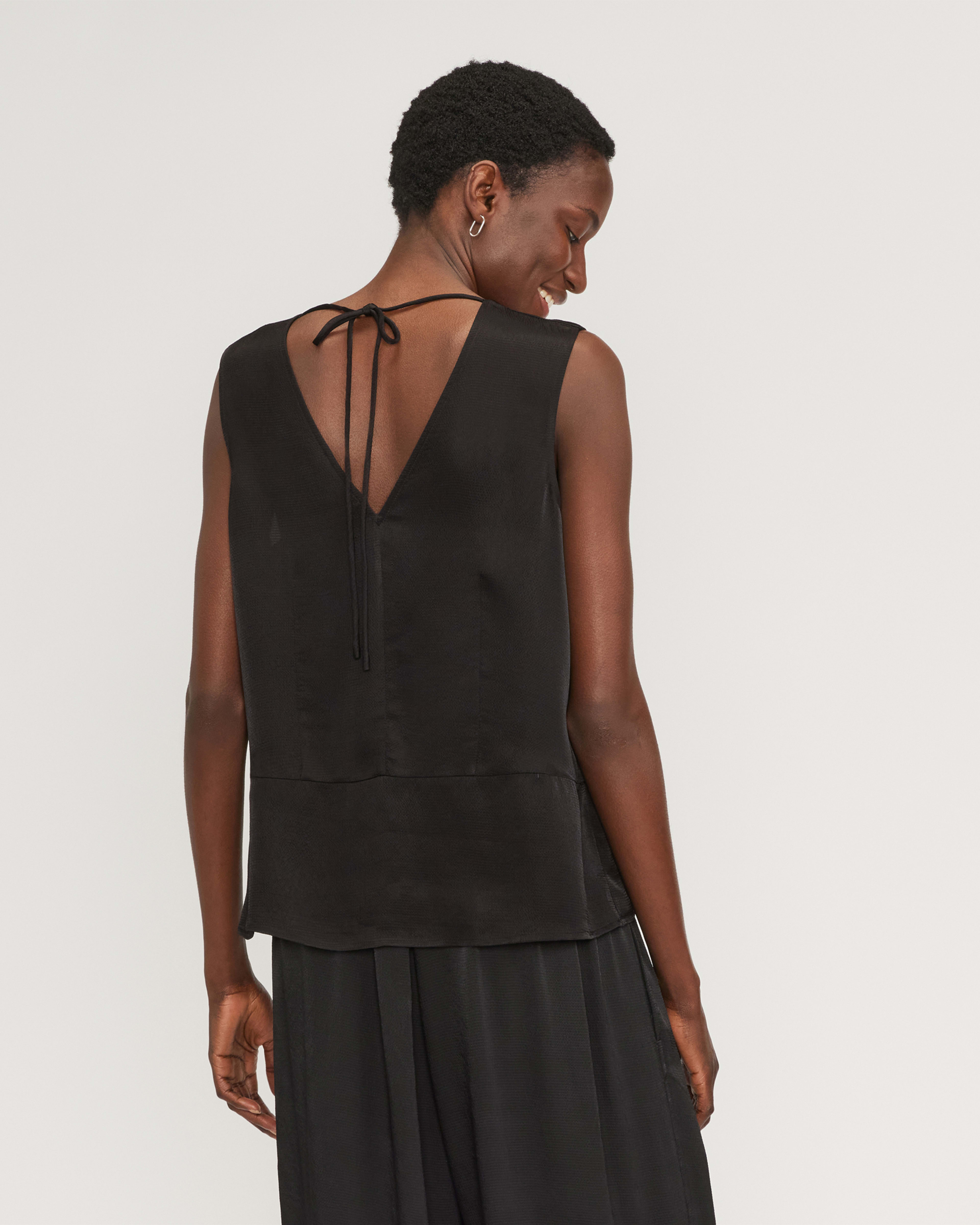 Satin V-Neck Layered Top 884