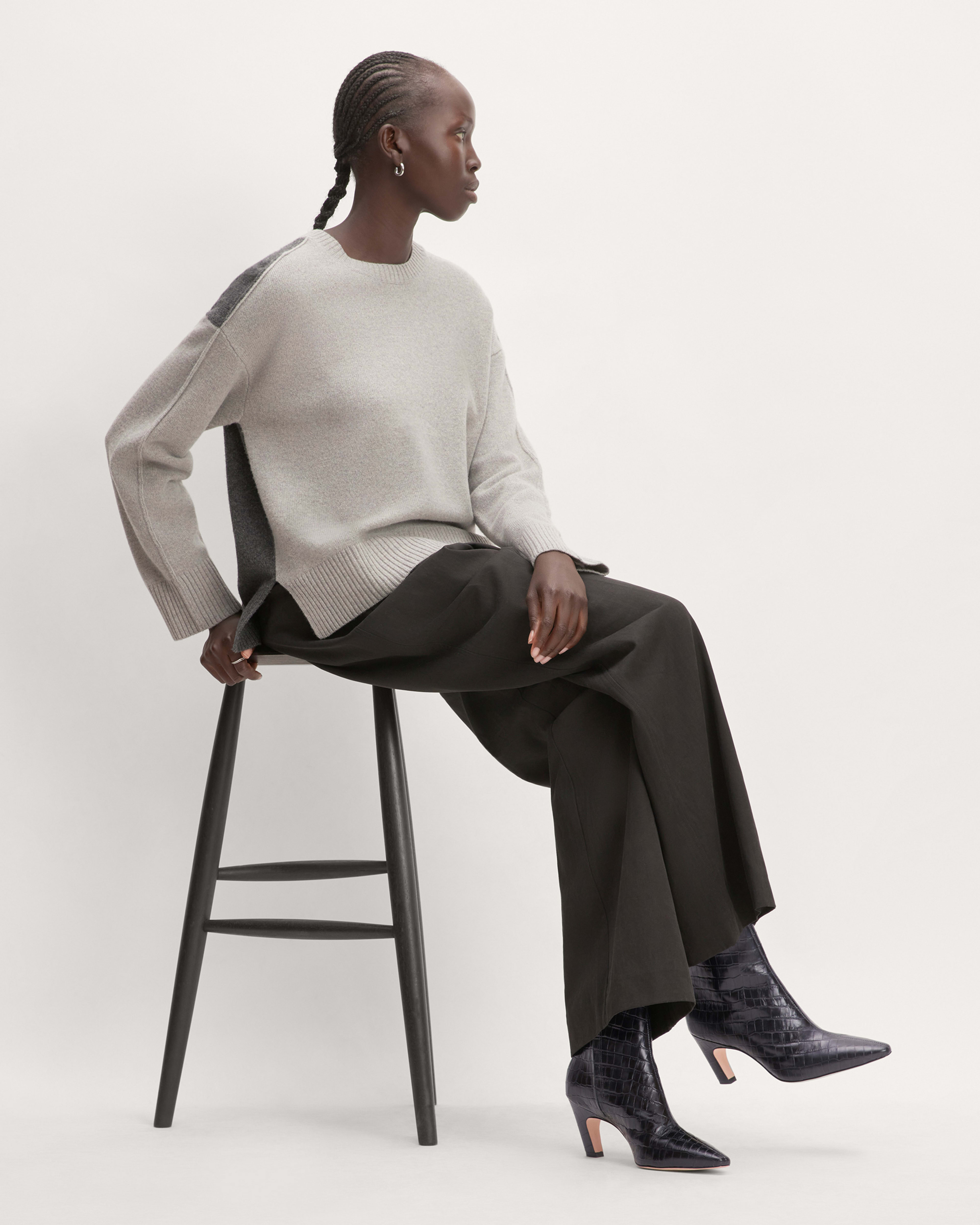 Banana Meets Monstera on White - Leather Boots for Women