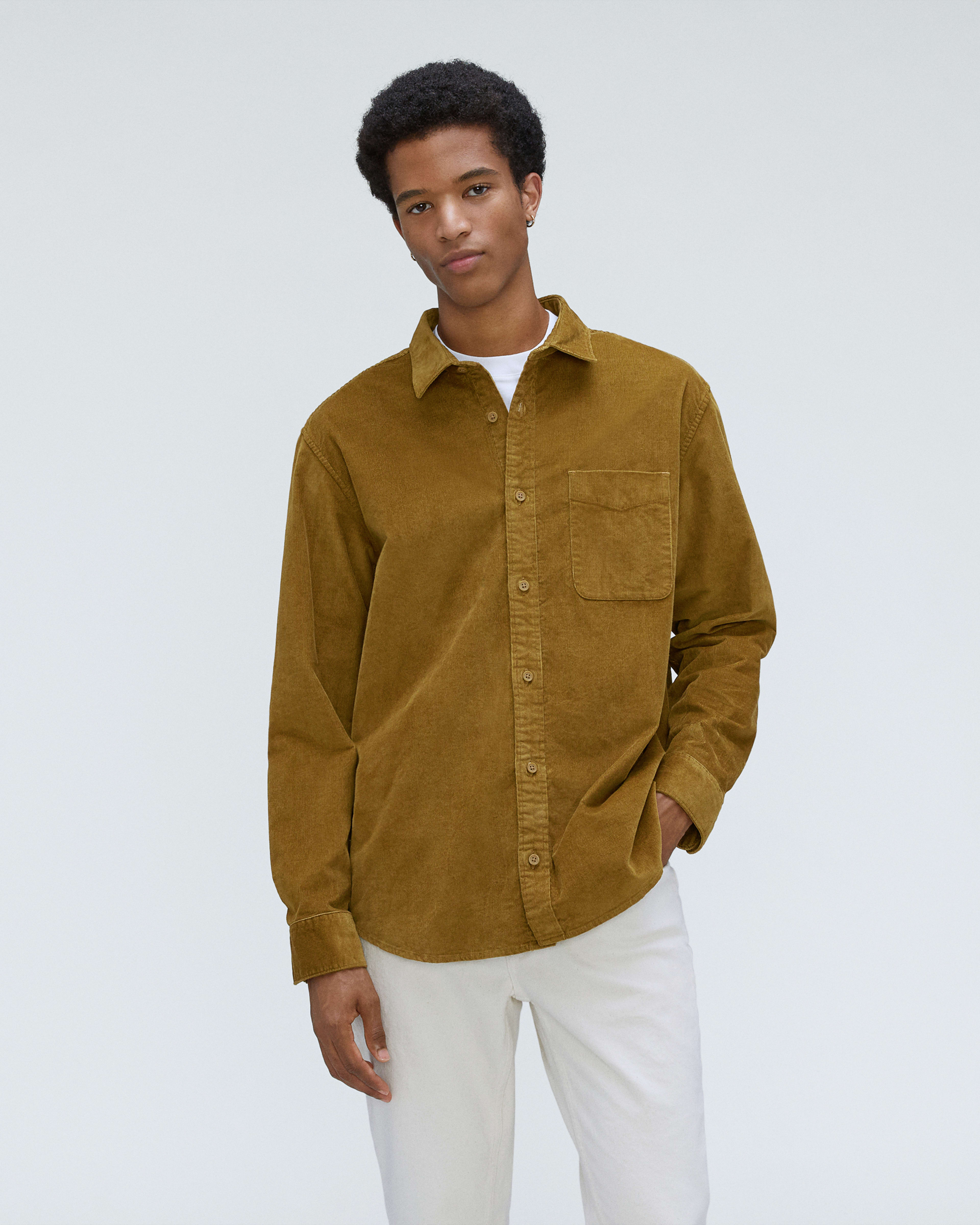 Corduroy shirt outfit hot sale