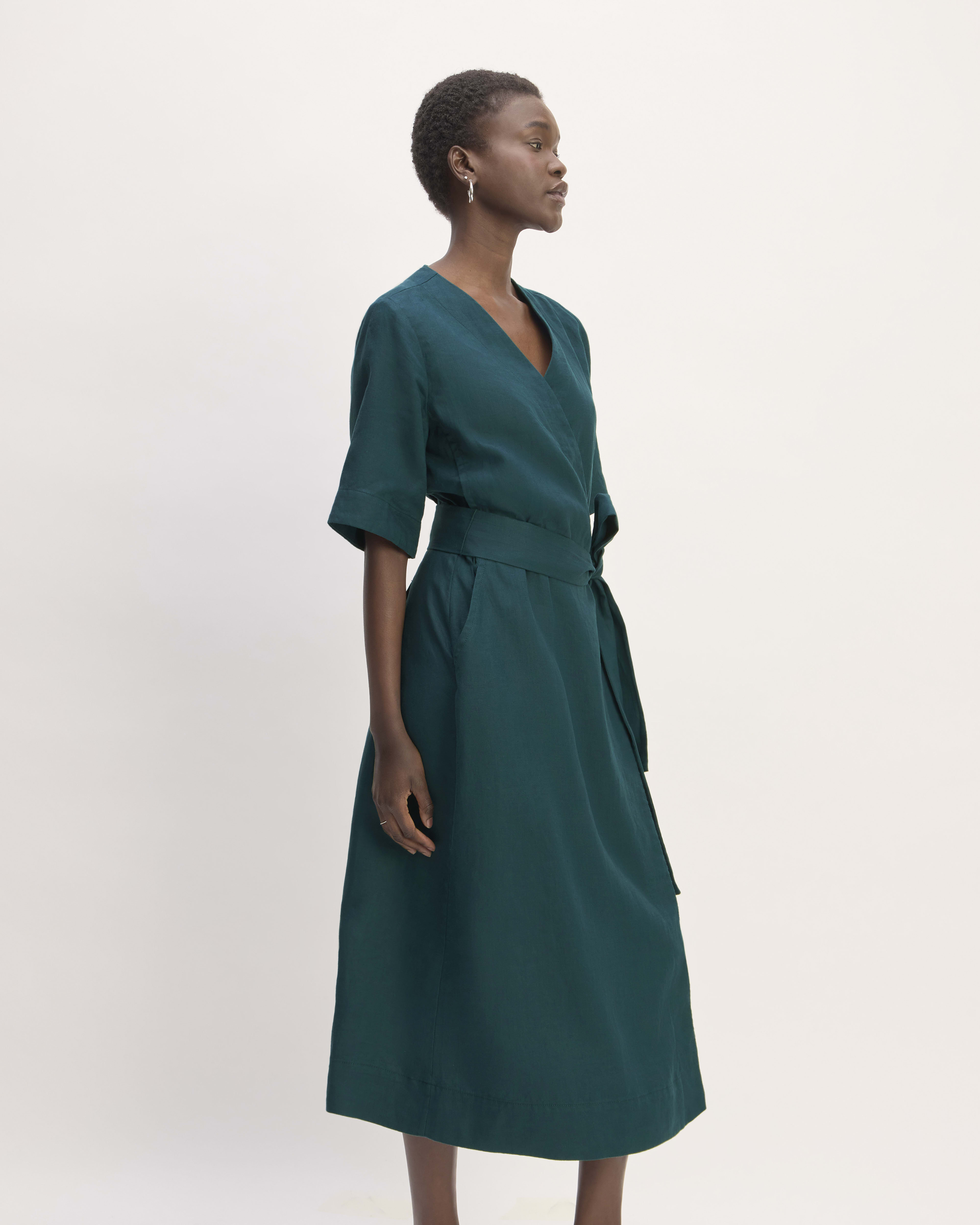 Short Sleeve Wrap Dress Chocolate