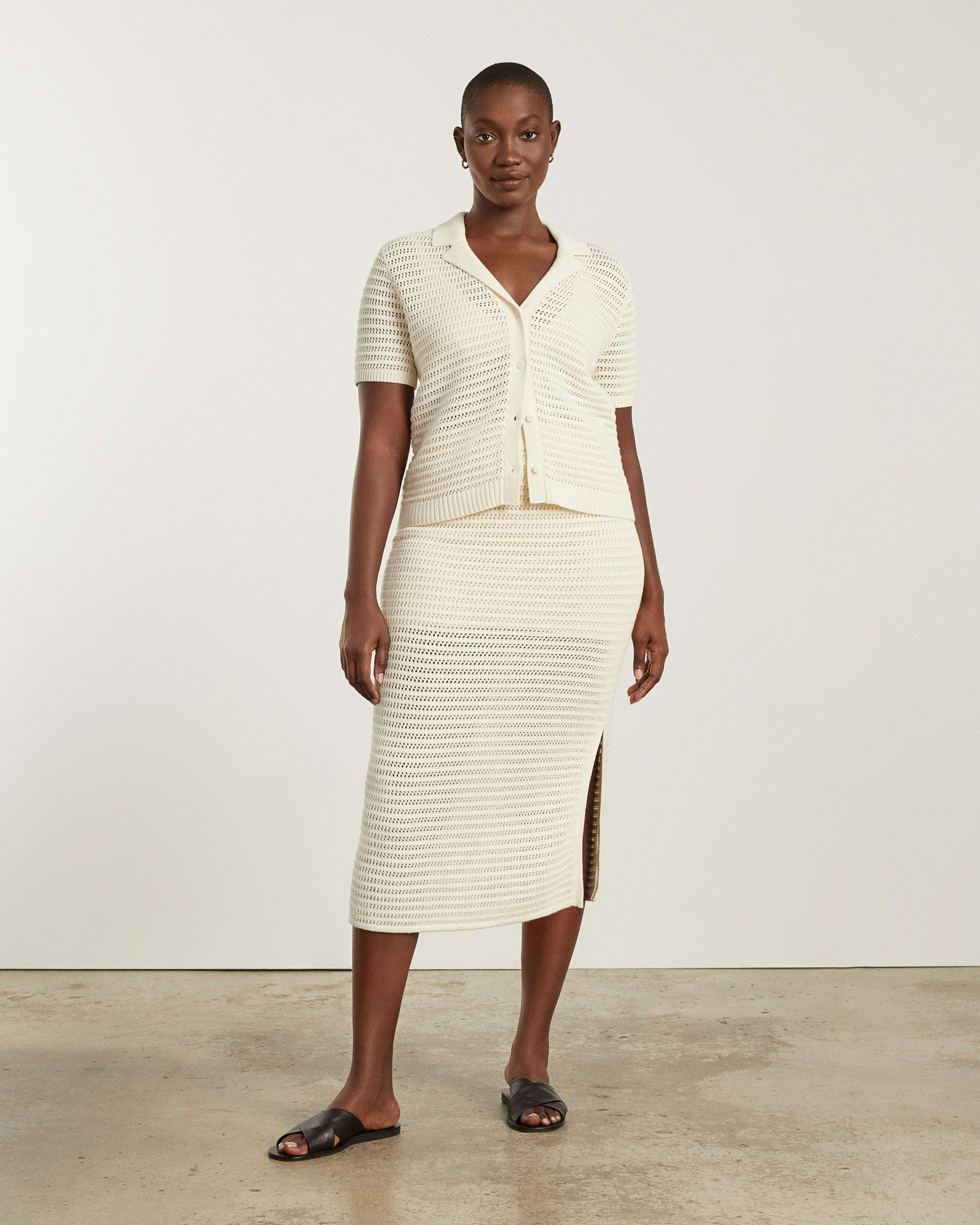 The Crochet Knit Polo Canvas Everlane