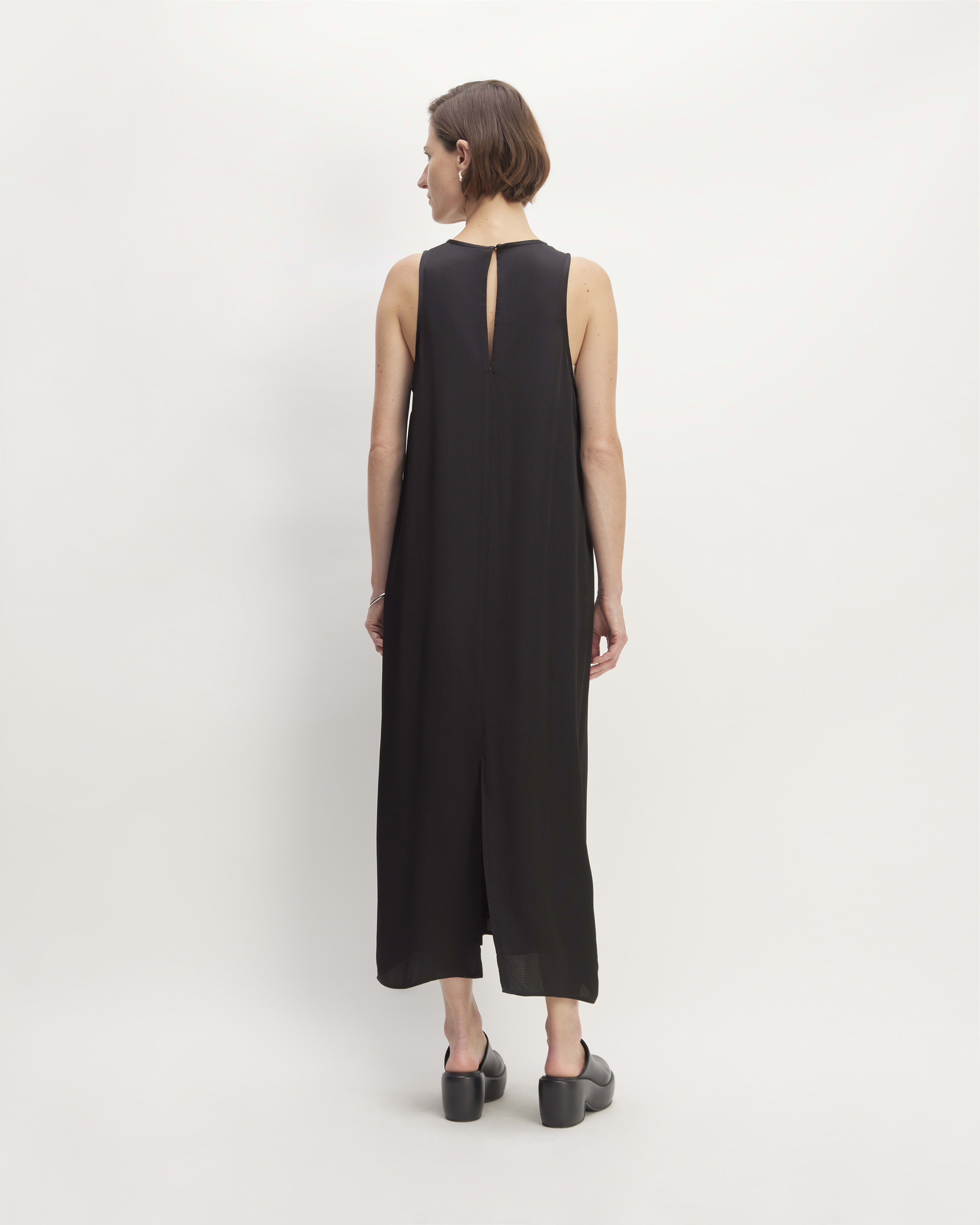 The Satin Racerback Slip Dress Black Everlane