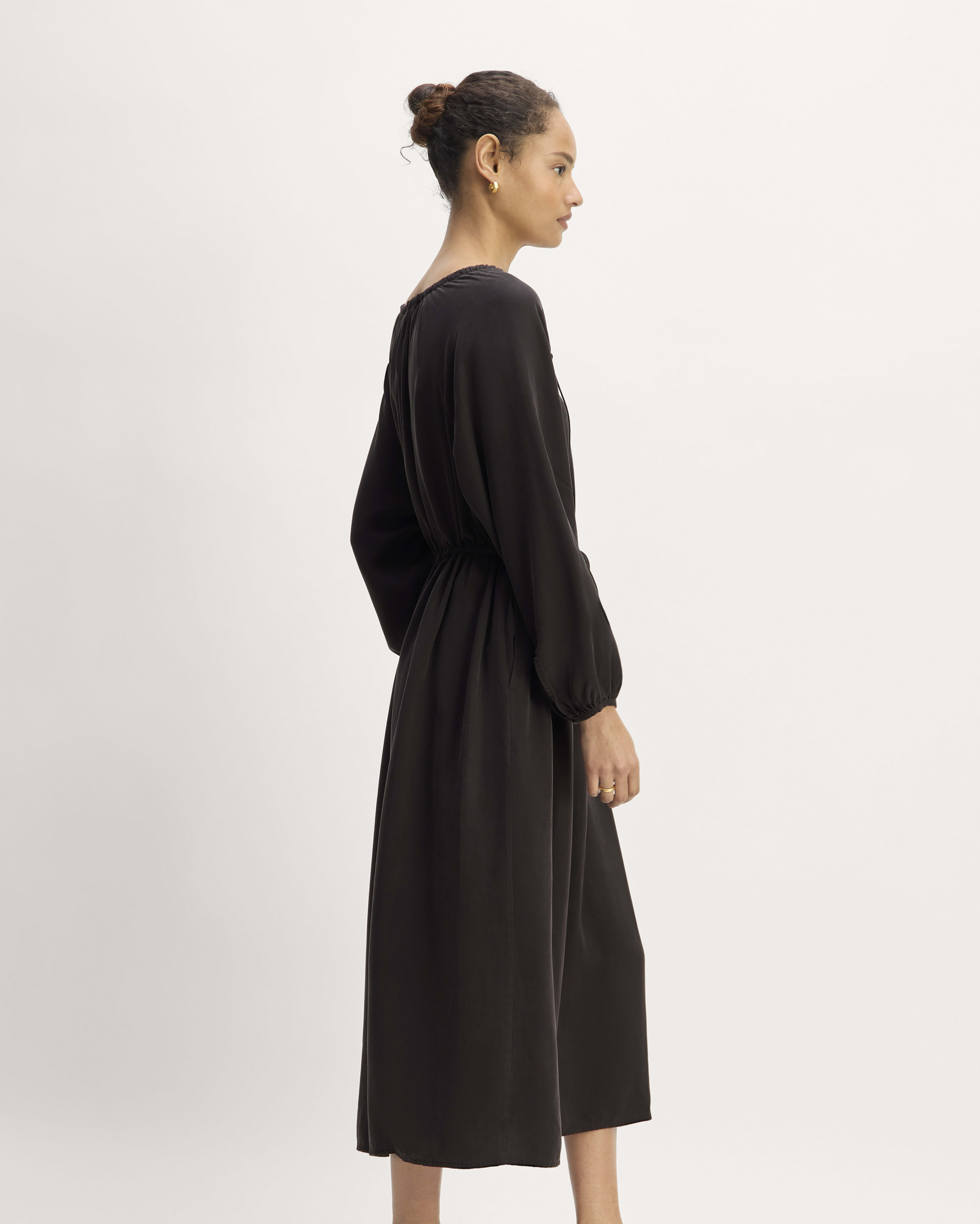 Tencel Blend Mock Layered Women A-Line Maxi Dress
