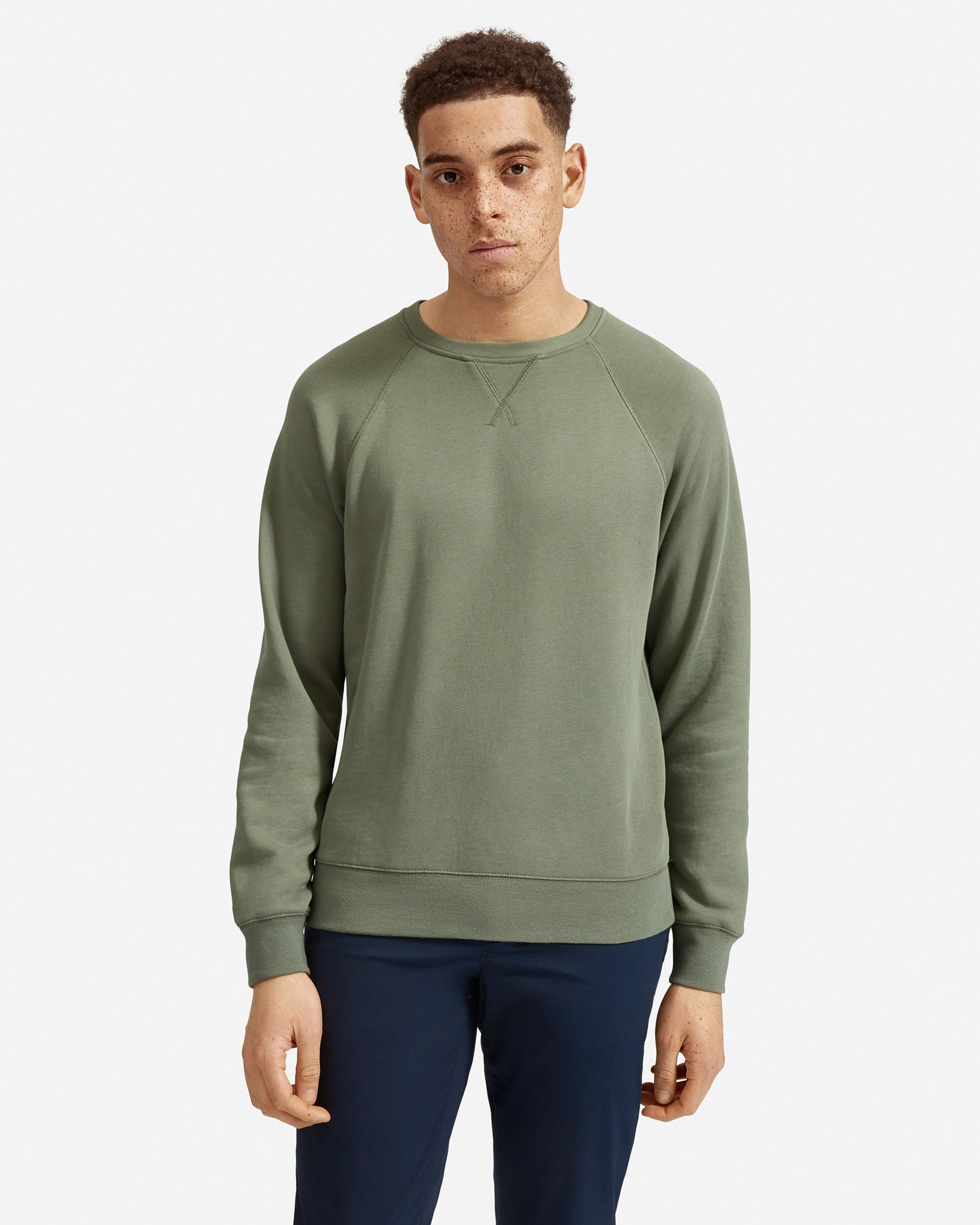 The Lightweight French Terry Crew Pale Moss – Everlane