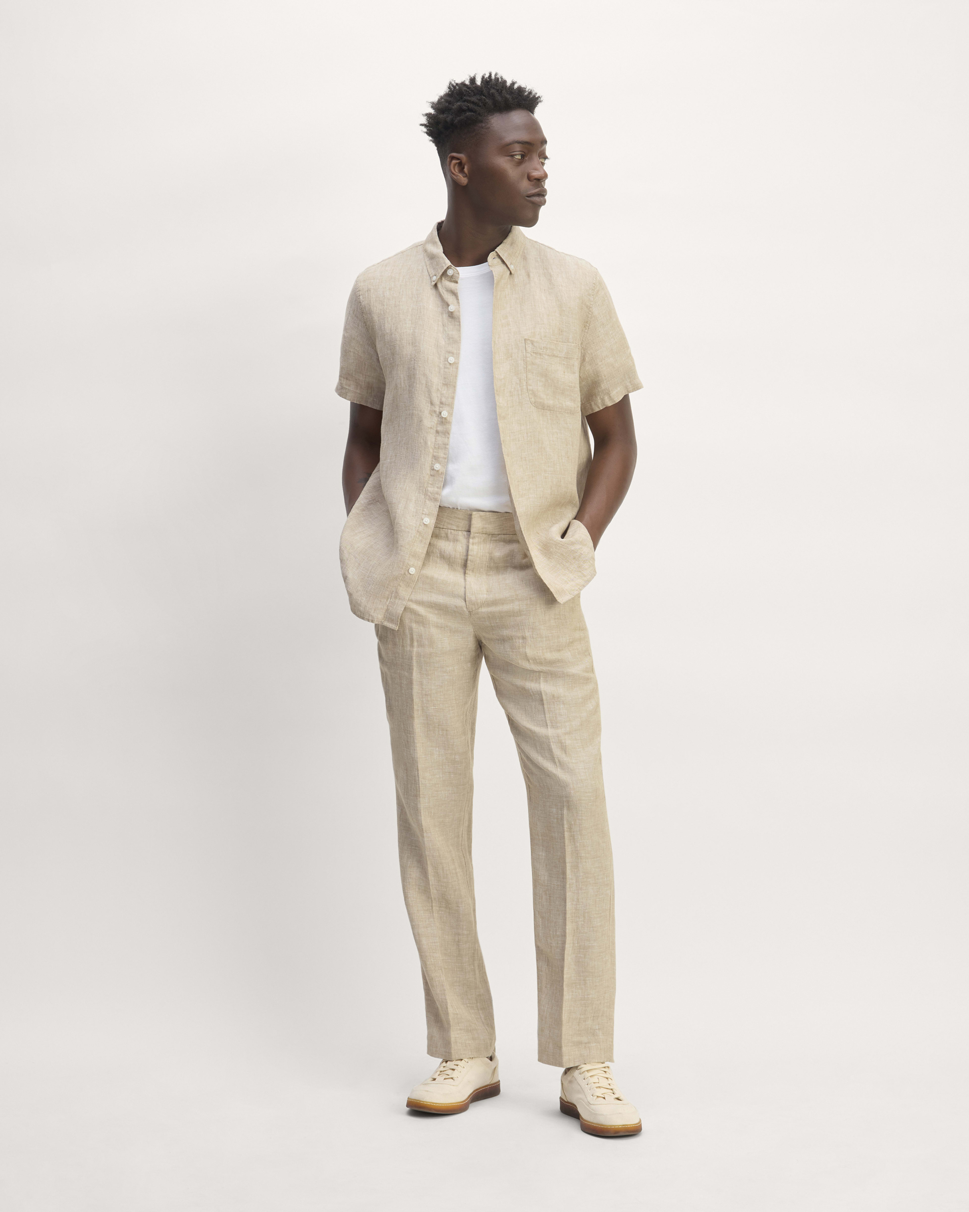 The Linen Trouser Cornstalk Chambray Everlane