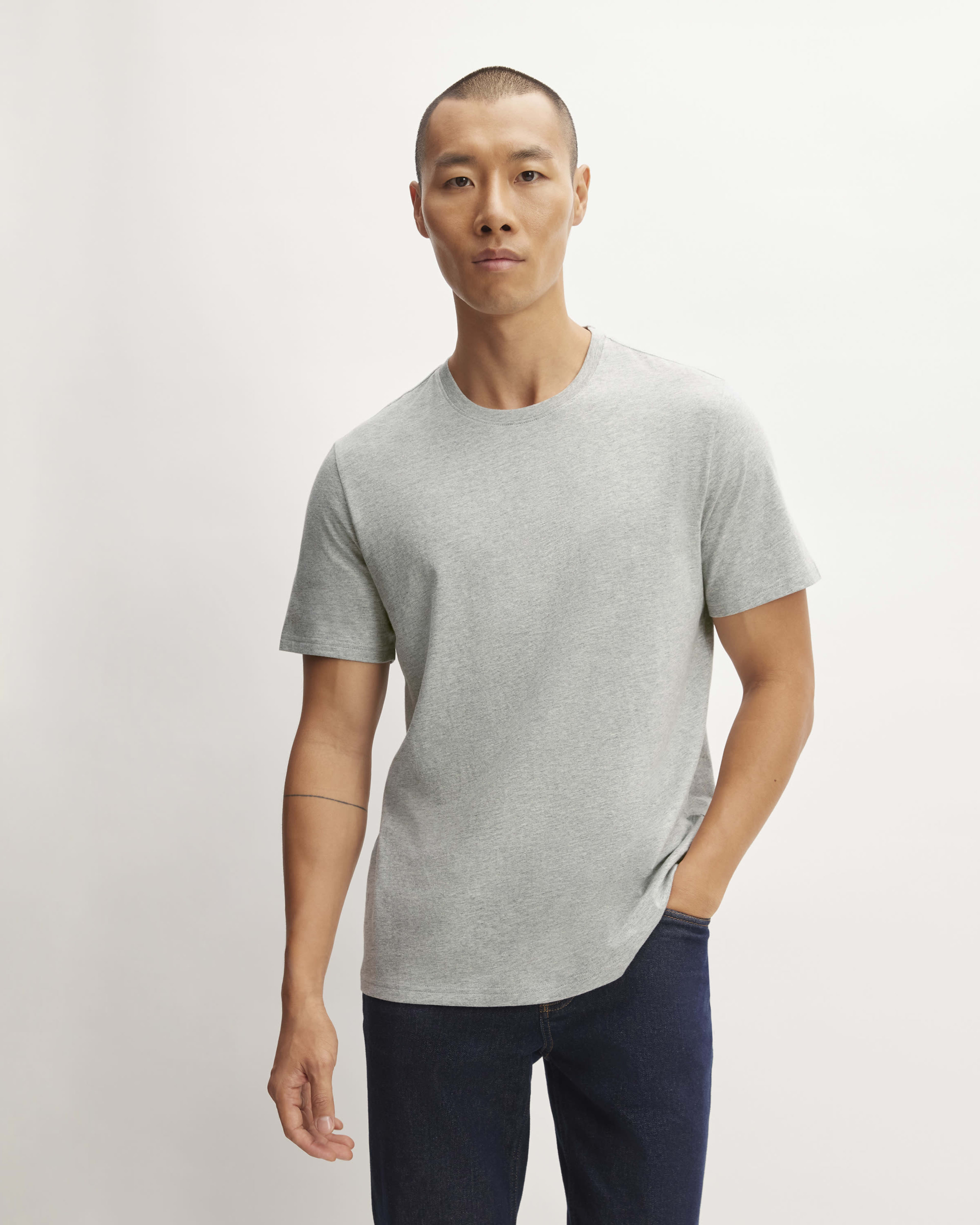 The Essential Organic Crew Heathered Grey Everlane