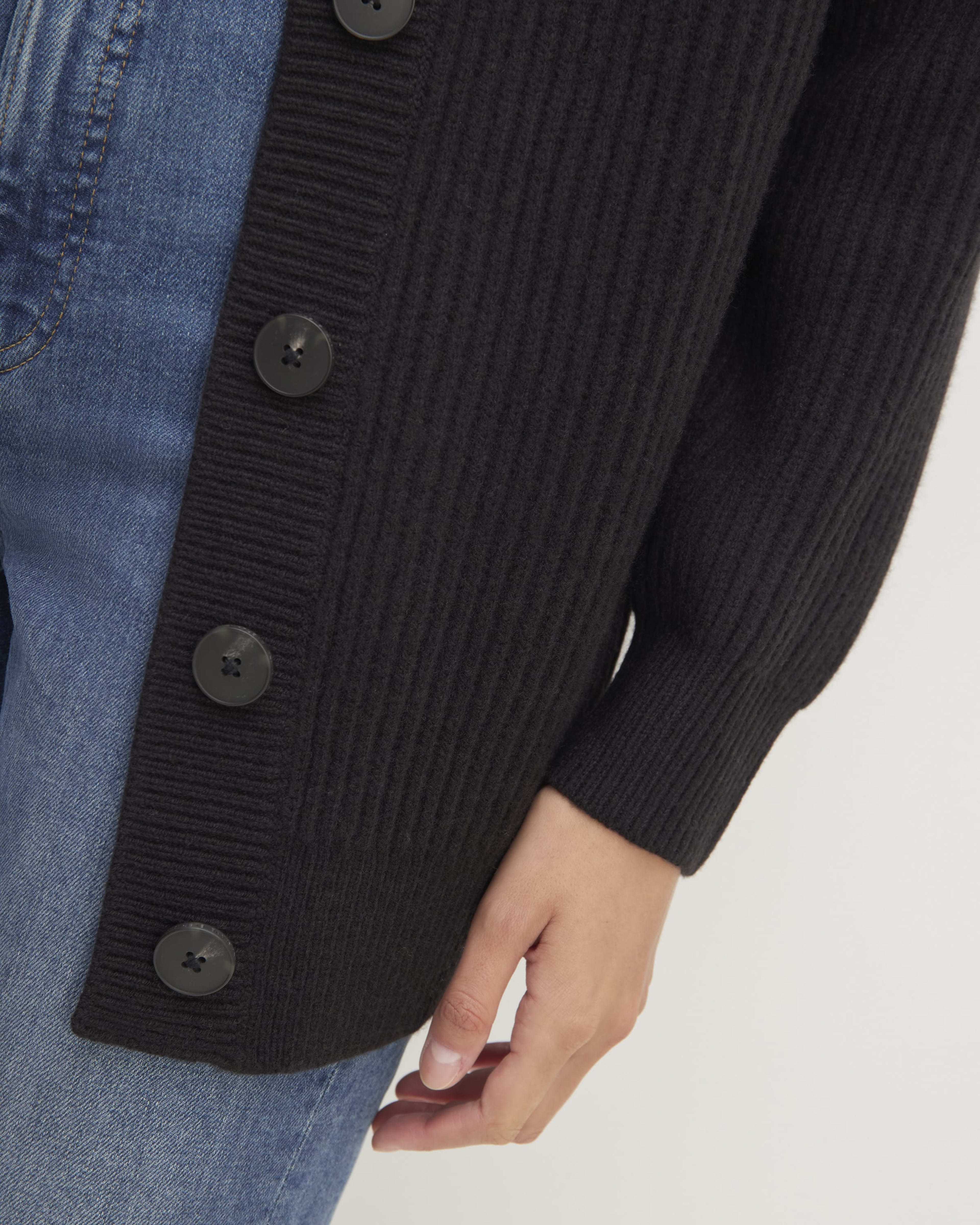Merino Wool Cocoon Cardigan - Black main image 0