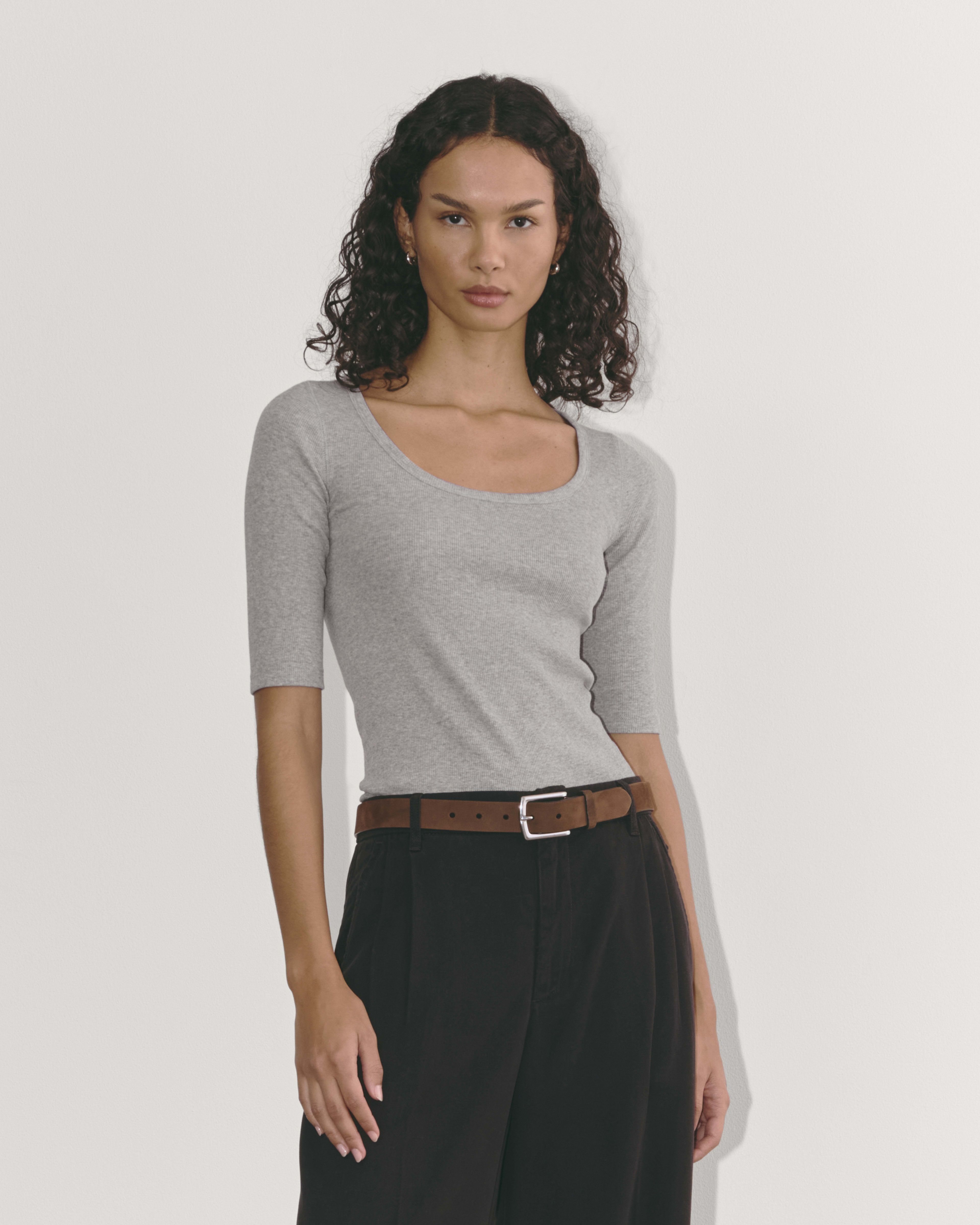 The Luxe Rib Scoop-Neck Tee