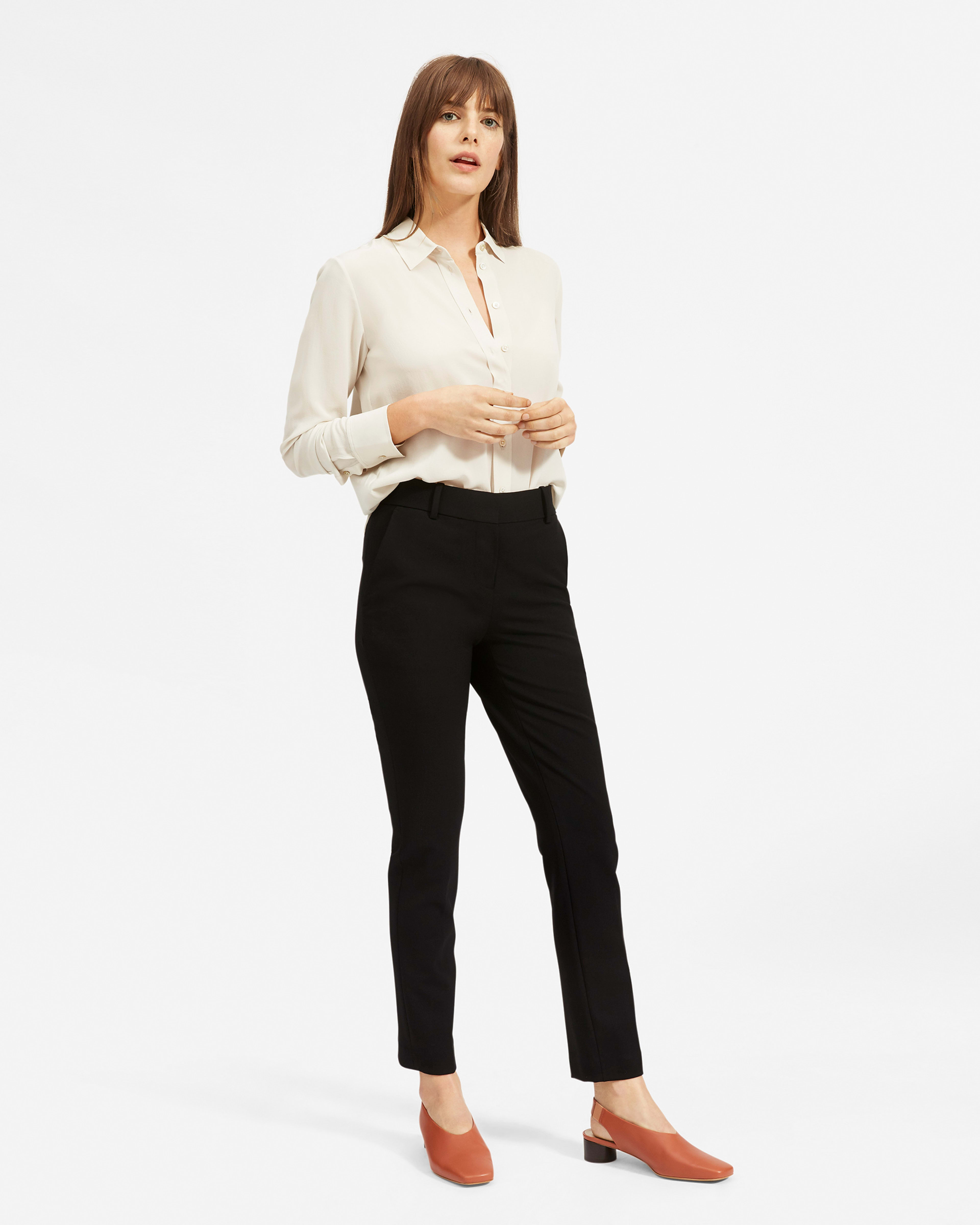The Washable Clean Silk Relaxed Shirt Stone – Everlane