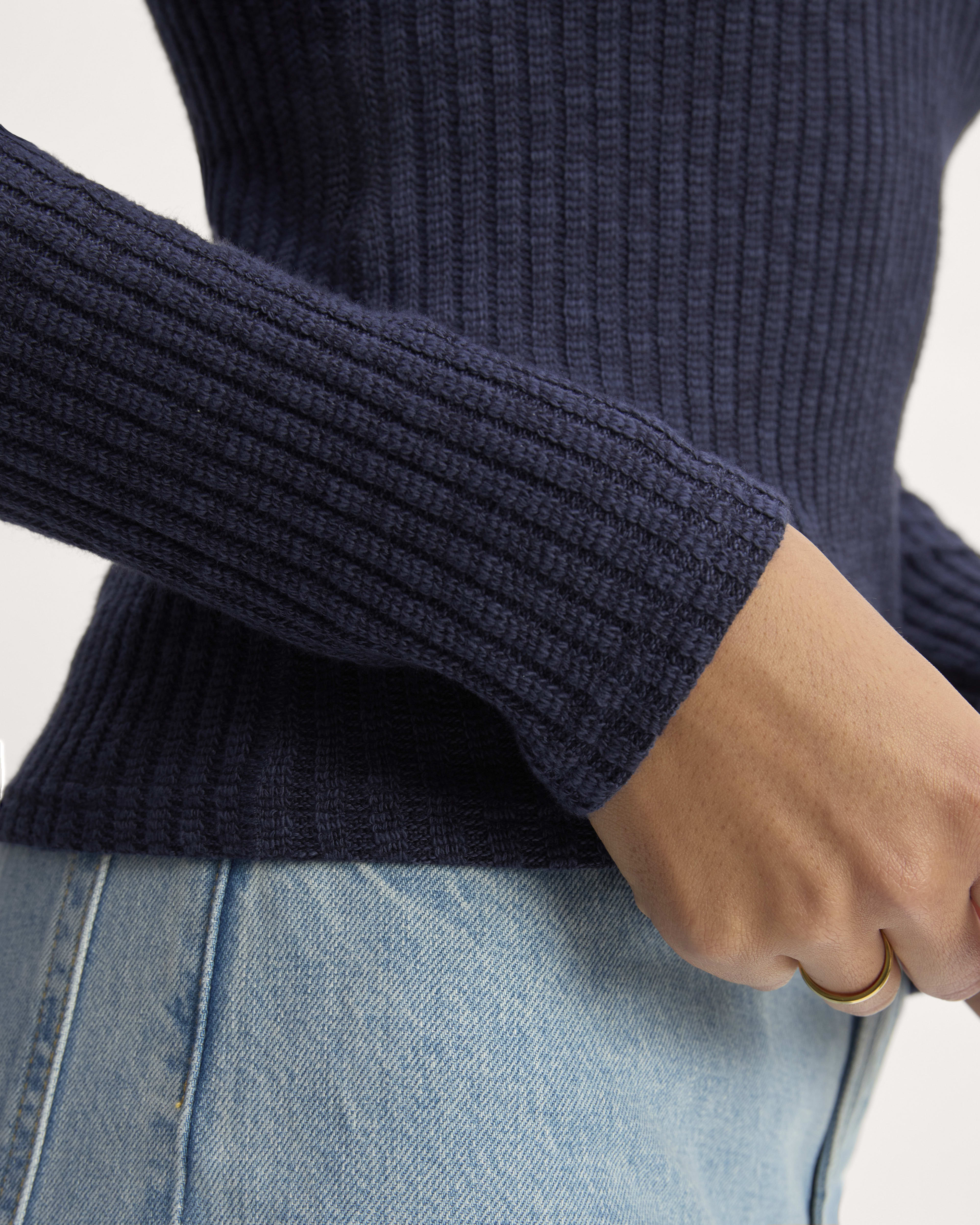 The Cozy Rib Long-Sleeve Tee Navy – Everlane