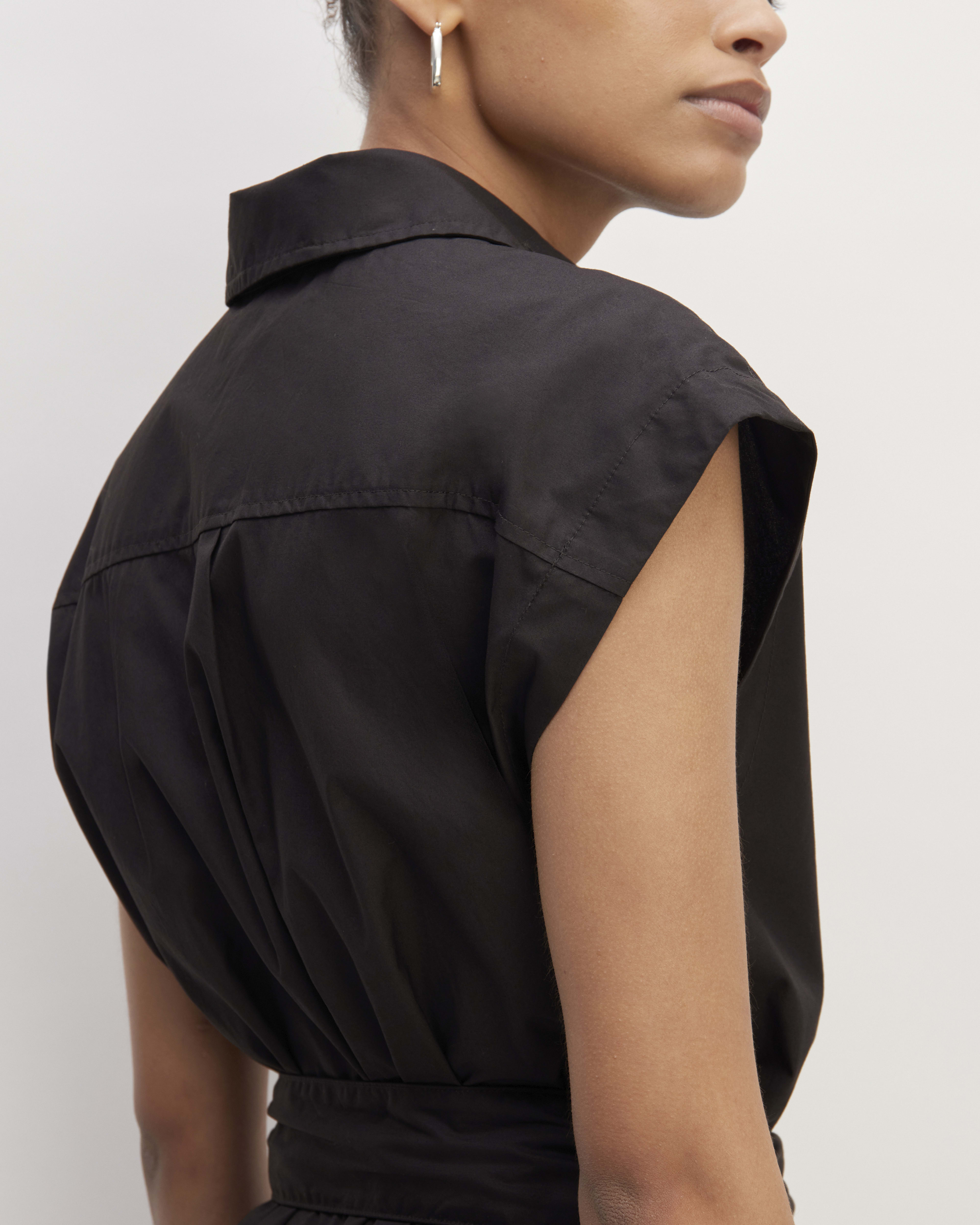 The Supima Cotton Short-Sleeve Shirt Dress | Black  Everlane