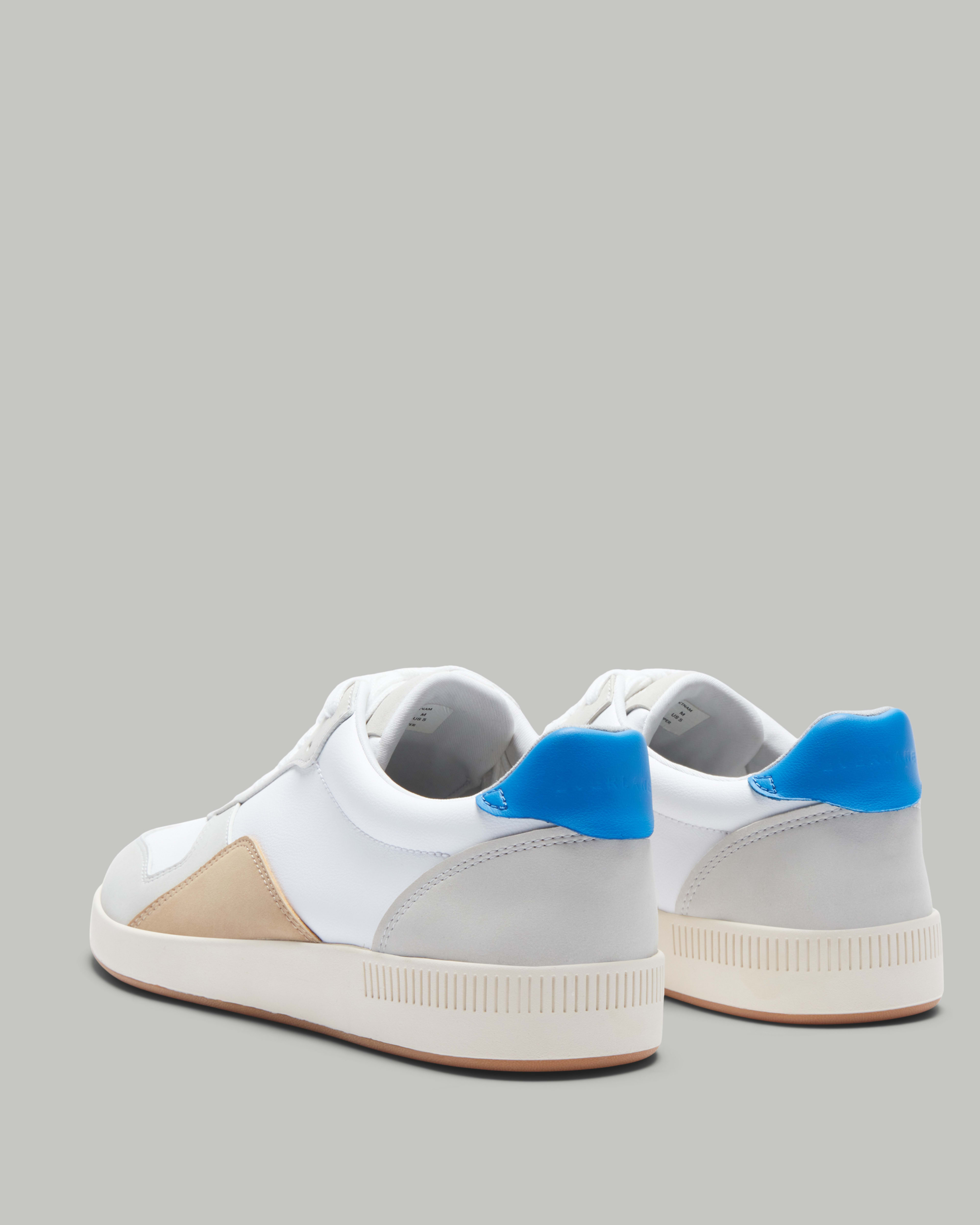The ReLeather® Court Sneaker White / Smoke Grey / Strong Blue – Everlane