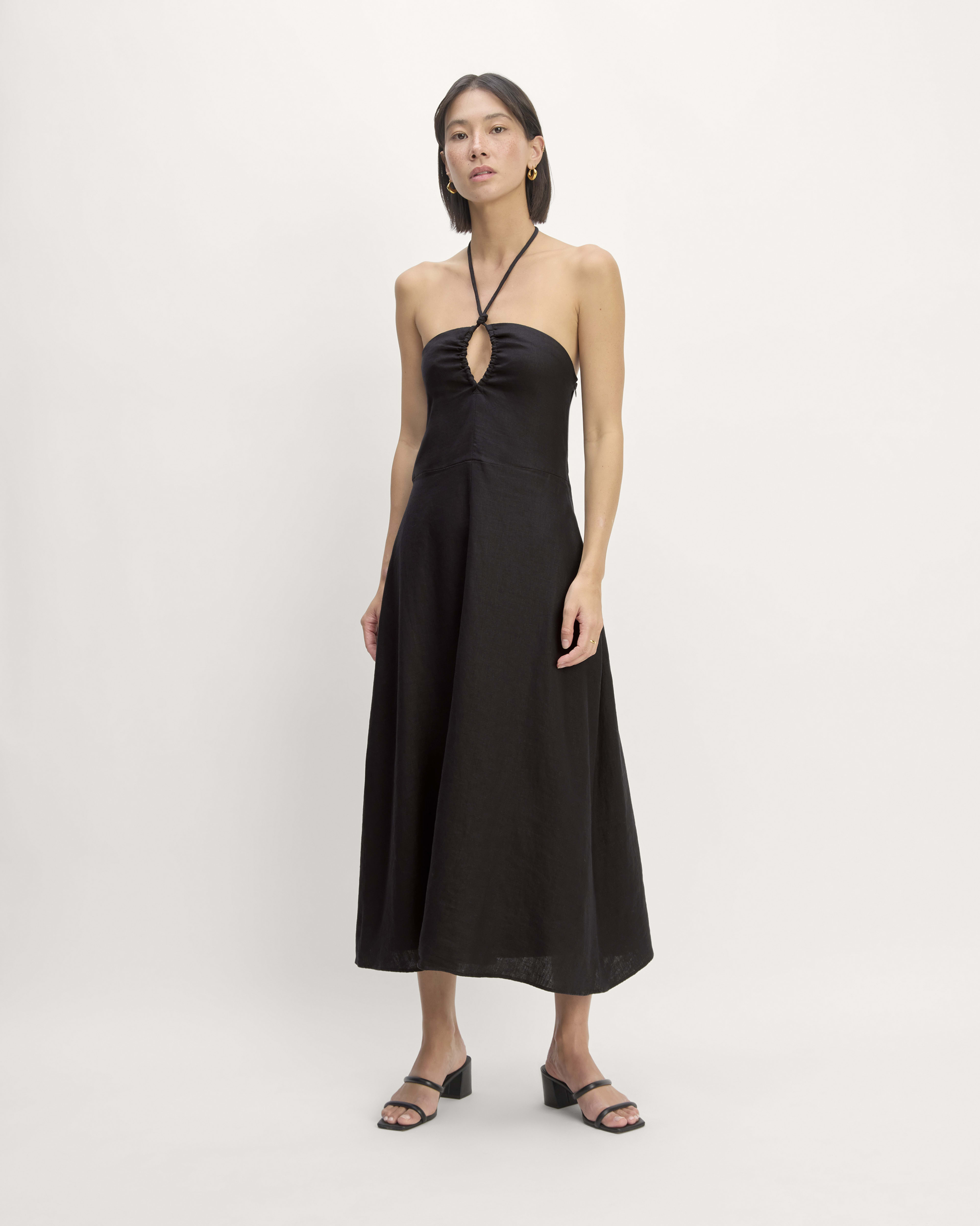 Linen halter neck dress top