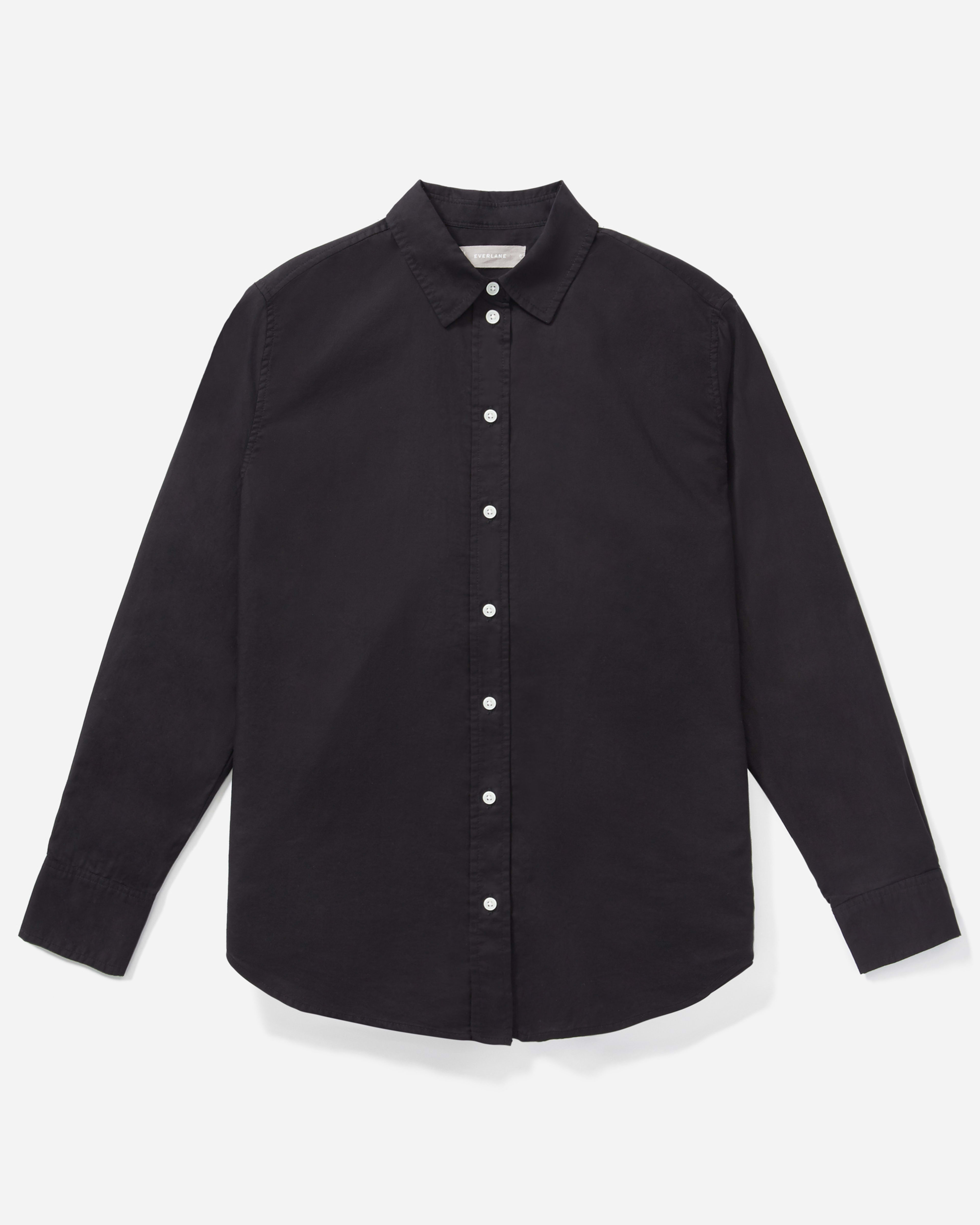 The Silky Cotton Relaxed Shirt Black / White – Everlane